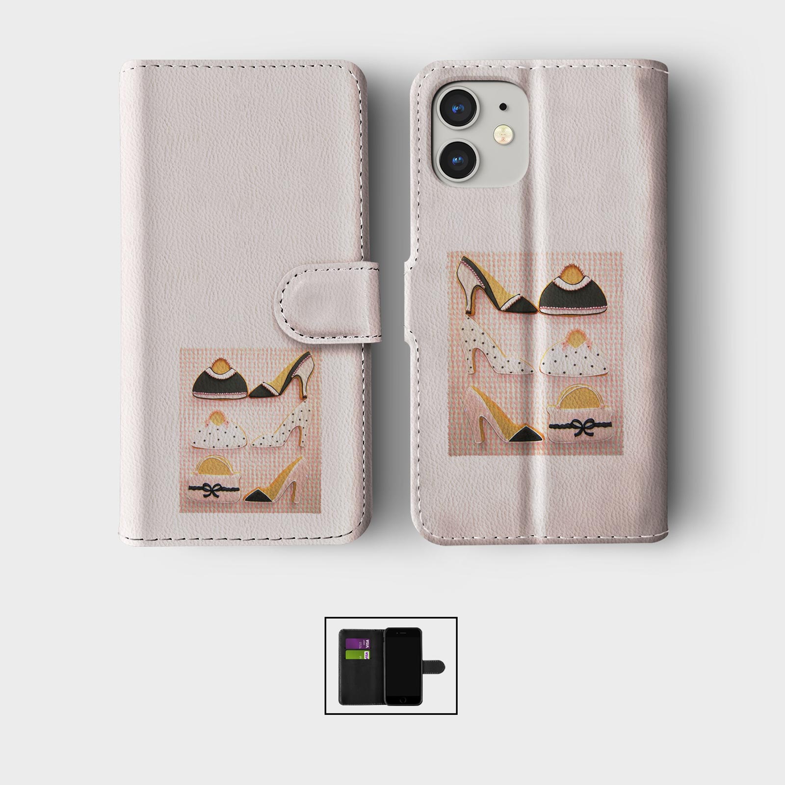 CASE FOR IPHONE 16 16E 15 14 12 12 SE PRO WALLET FLIP PHONE COVER COOKIES SWEETS - Picture 5 of 9