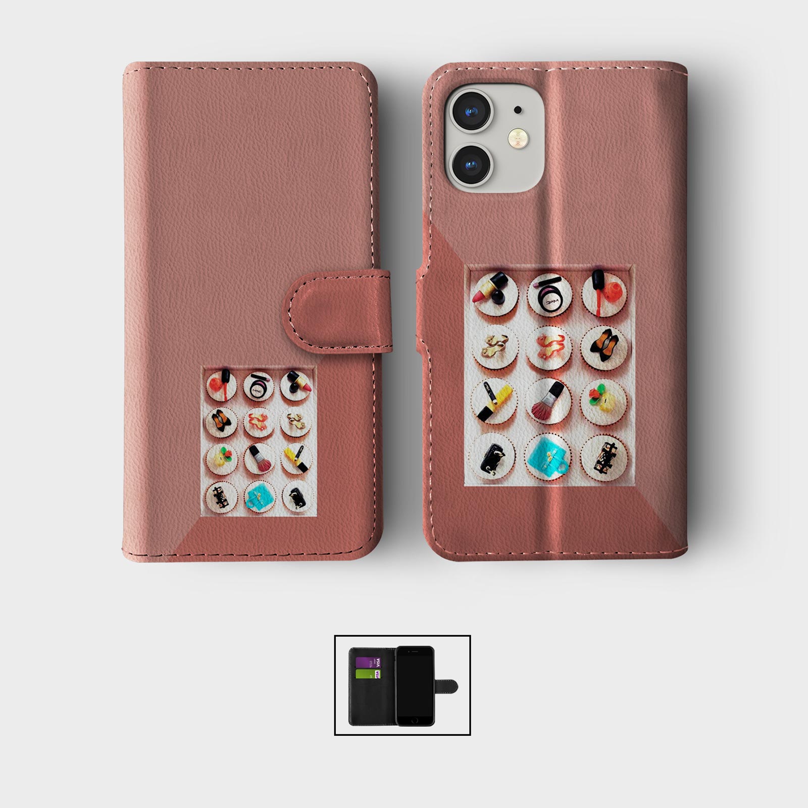 CASE FOR IPHONE 16 16E 15 14 12 12 SE PRO WALLET FLIP PHONE COVER COOKIES SWEETS - Picture 7 of 9