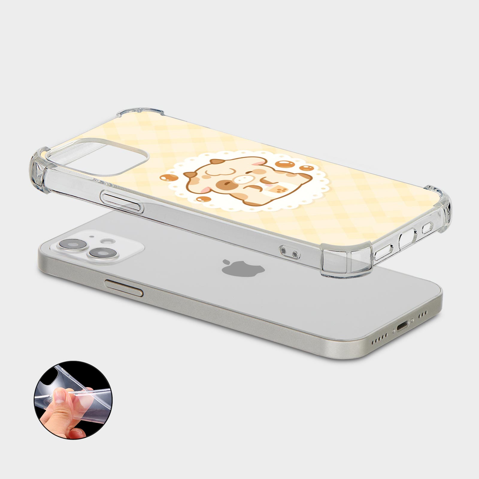 CASE FOR IPHONE 15 14 13 12 SE SHOCKPROOF PHONE COVER CUTE BABY COW KAWAII FUNNY - Picture 16 of 34
