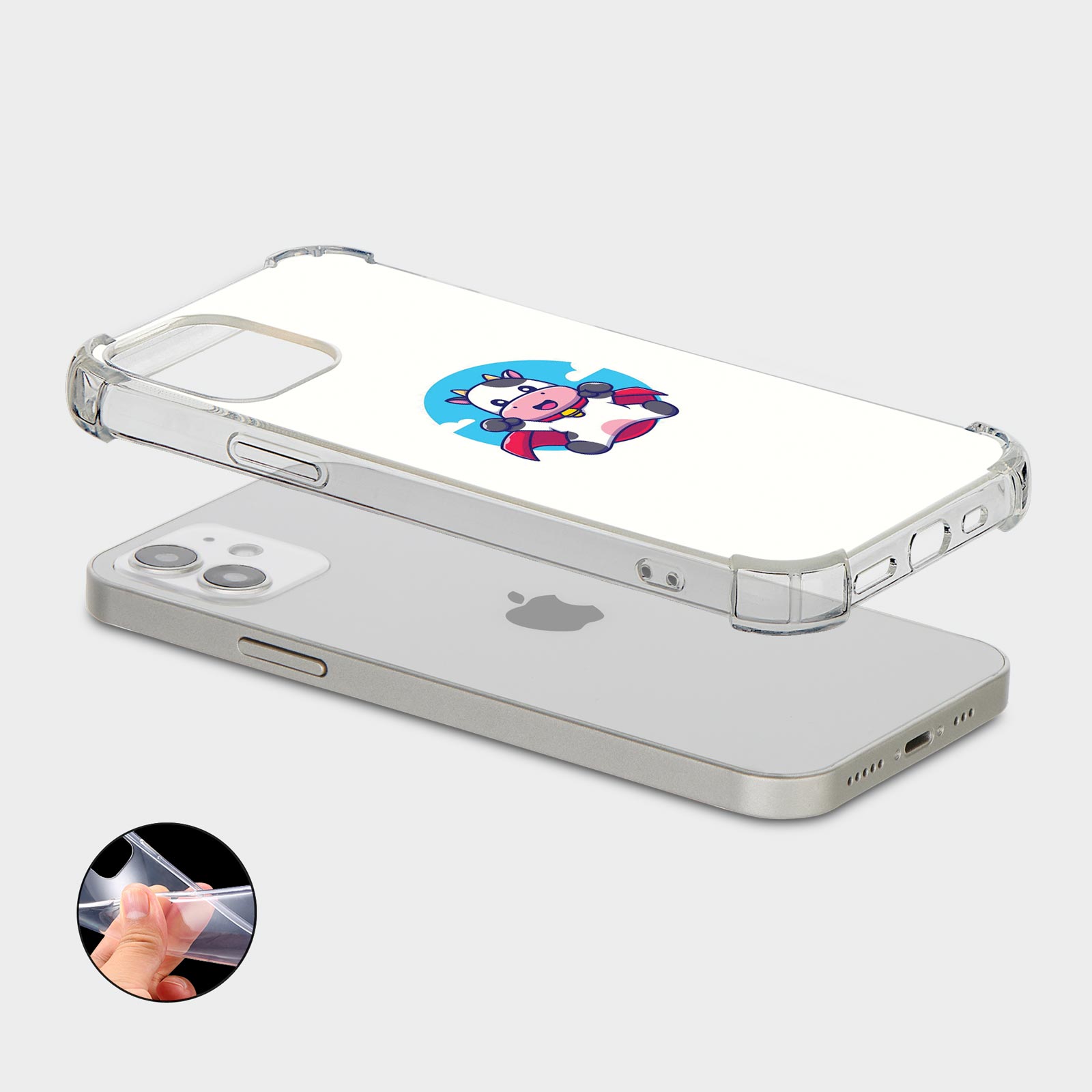 CASE FOR IPHONE 15 14 13 12 SE SHOCKPROOF PHONE COVER CUTE BABY COW KAWAII FUNNY - Picture 24 of 34