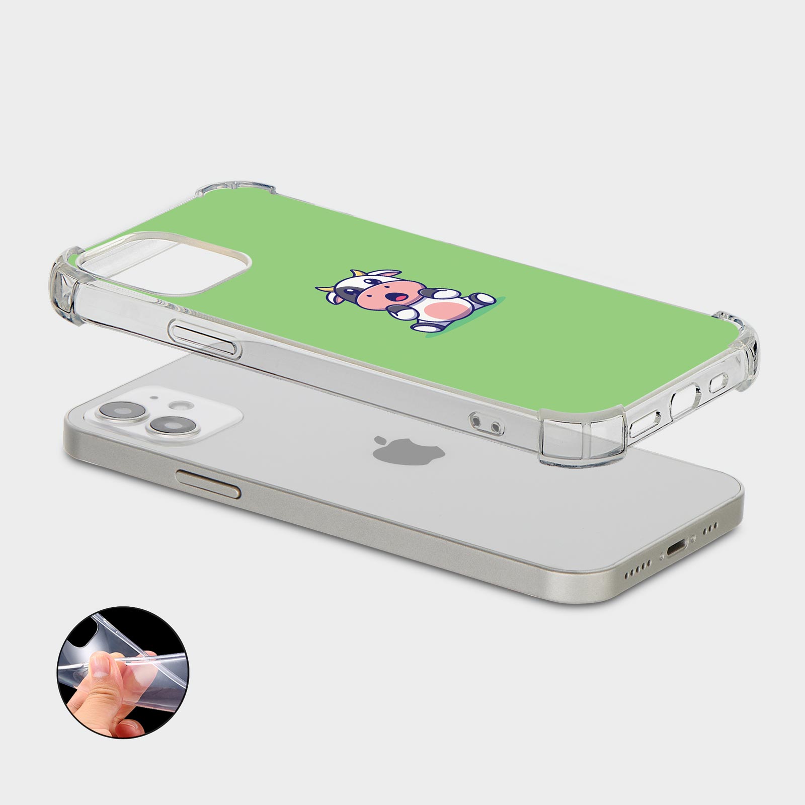 CASE FOR IPHONE 15 14 13 12 SE SHOCKPROOF PHONE COVER CUTE BABY COW KAWAII FUNNY - Picture 28 of 34