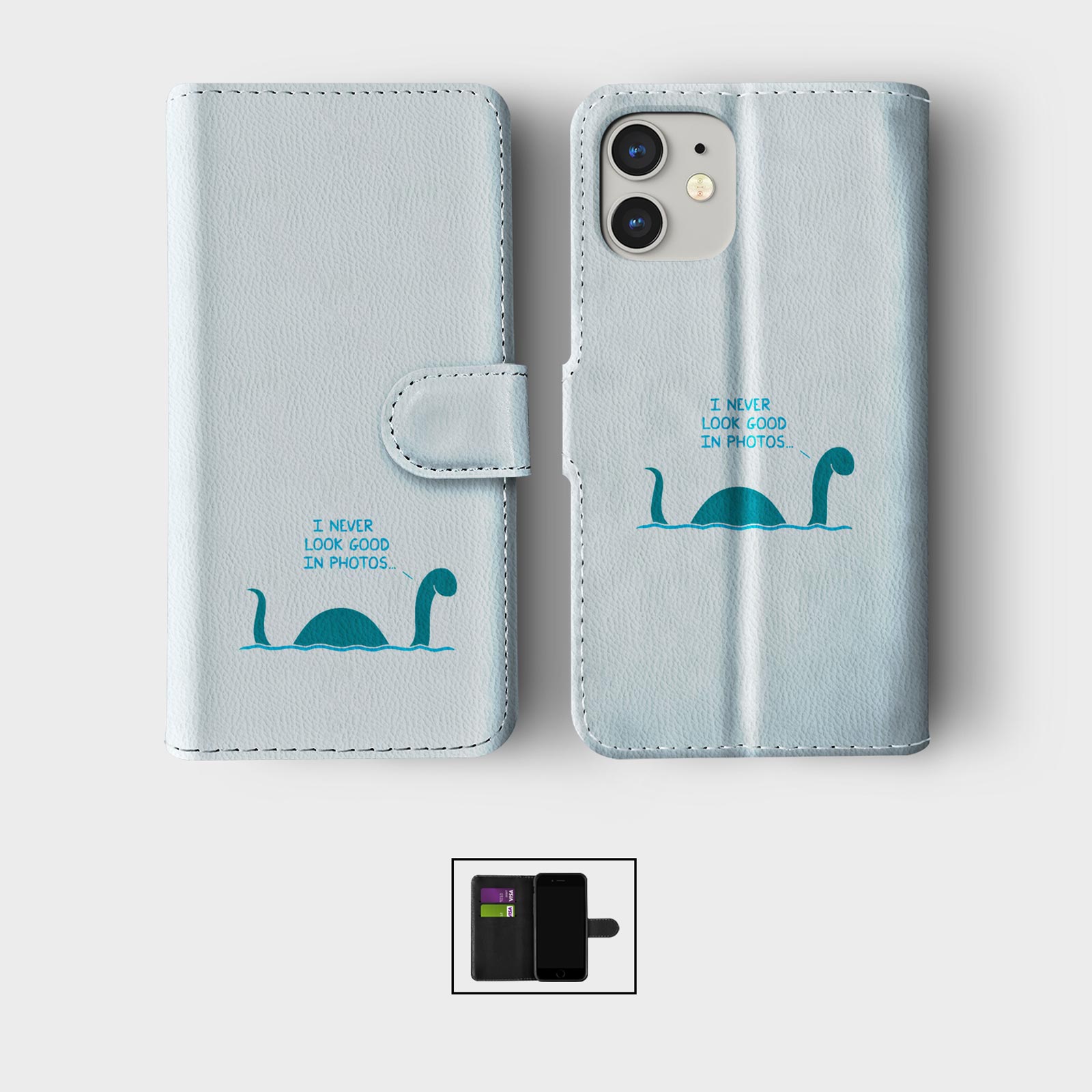 FLIP WALLET PHONE CASE FOR IPHONE 16 15 14 13 12 11 DINOSAUR T REX FUNNY QUOTES - Picture 5 of 10