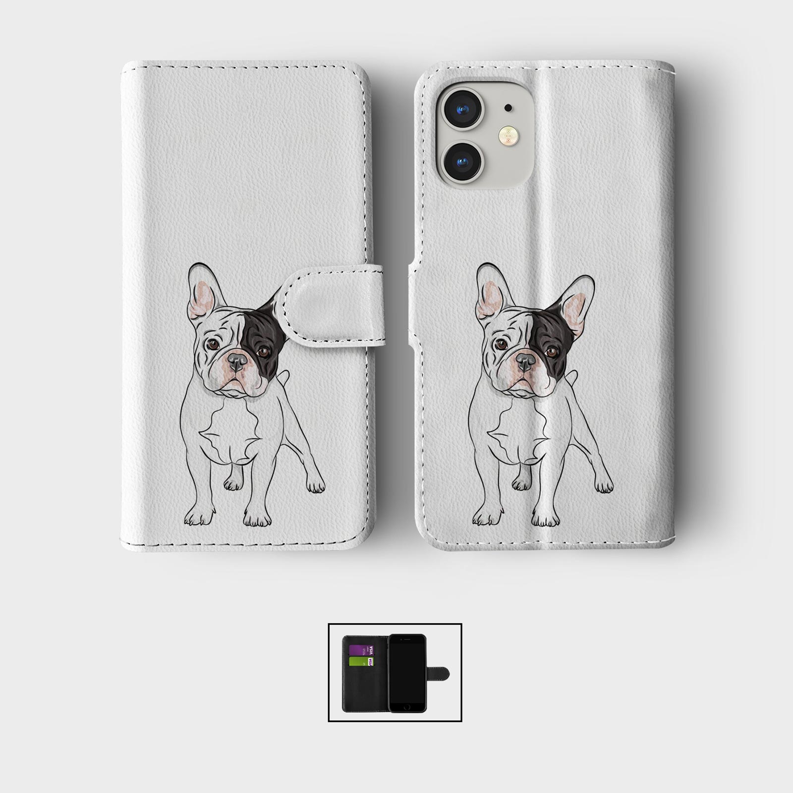 FLIP WALLET PHONE CASE FOR IPHONE 16 15 14 13 12 11 SE 8 DOGS CUTE ANIMALS PETS - Picture 6 of 10