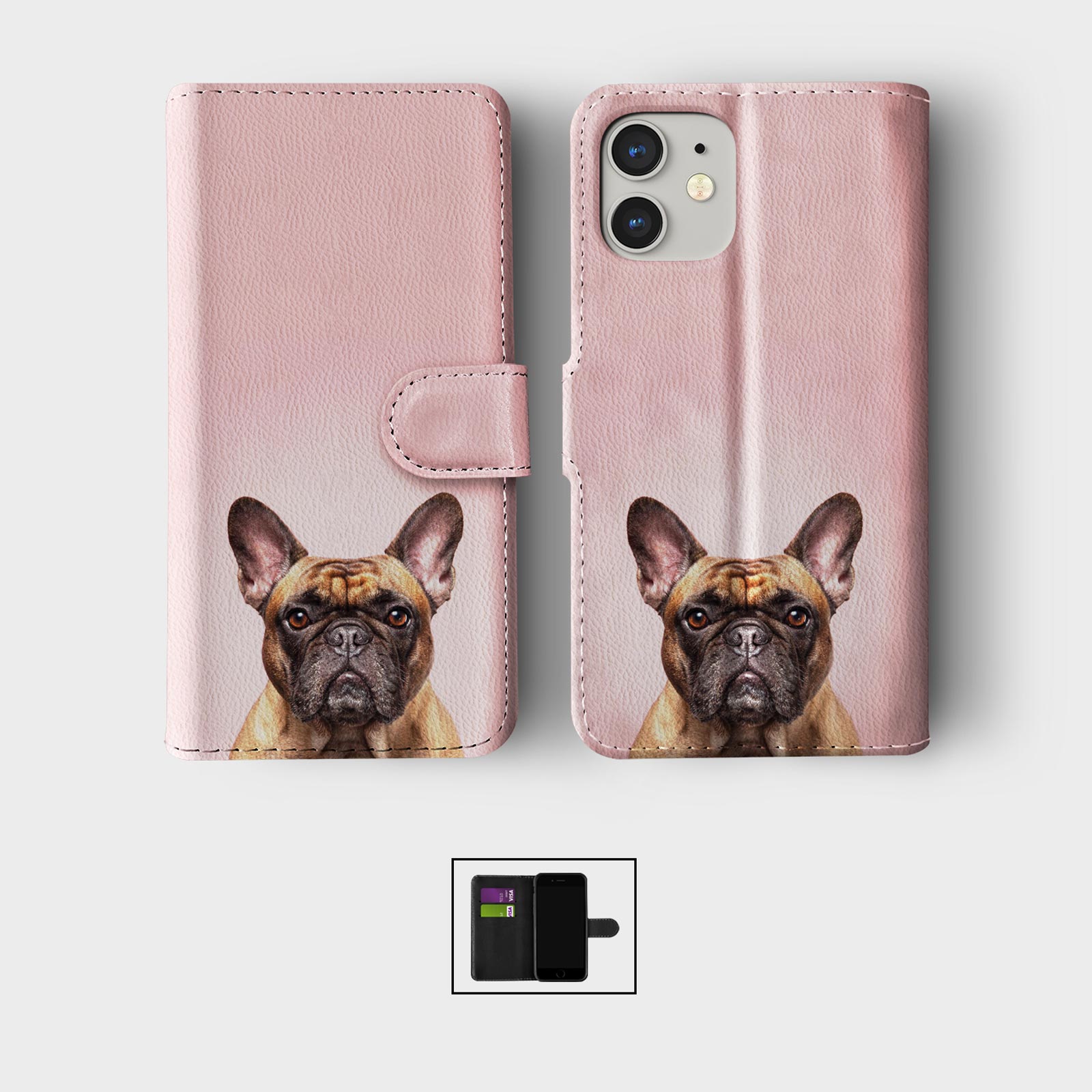 FLIP WALLET PHONE CASE FOR IPHONE 16 15 14 13 12 11 SE 8 DOGS CUTE ANIMALS PETS - Picture 8 of 10