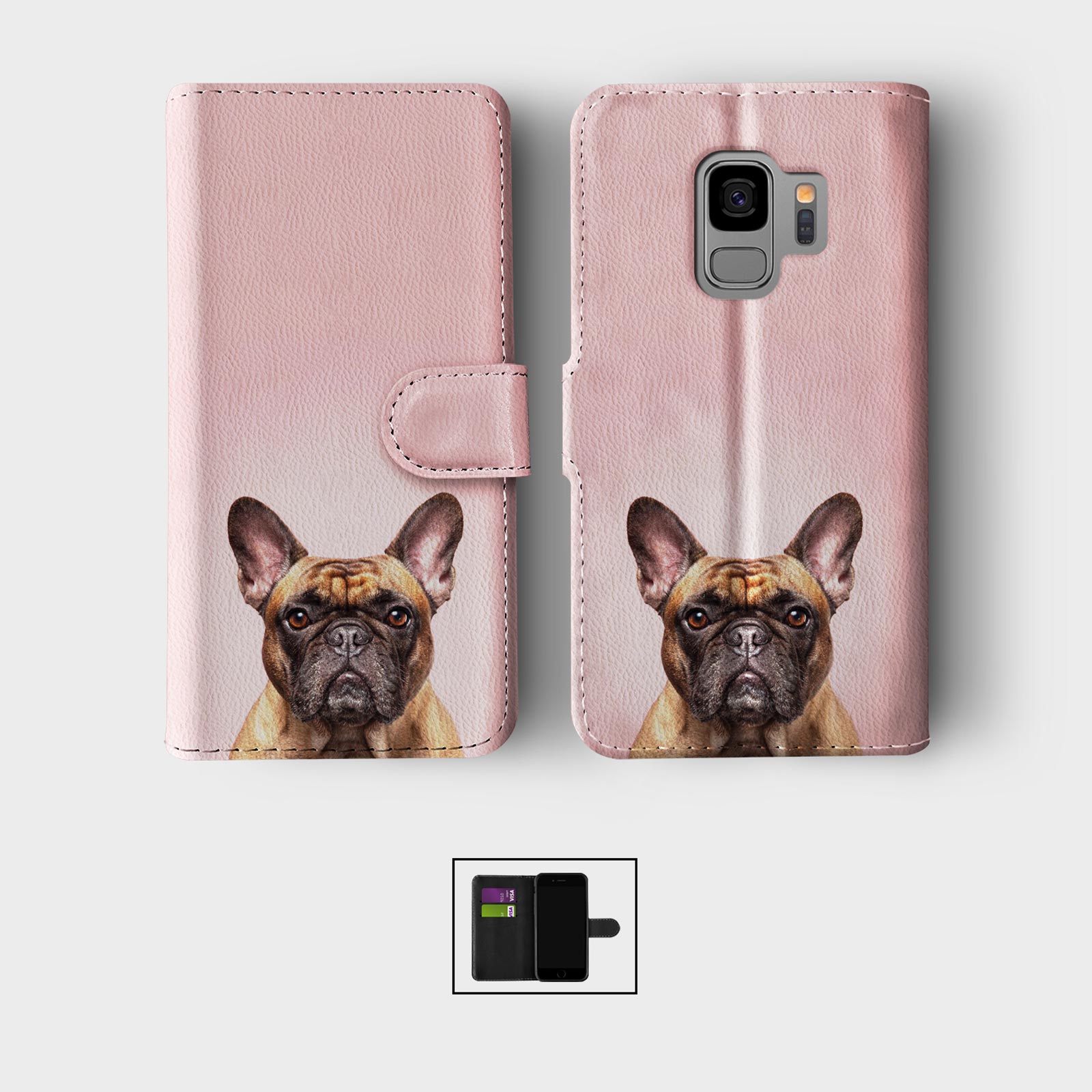 WALLET FLIP CASE FOR SAMSUNG S23 S22 S21 S20 S10 S9 DOGS CUTE ANIMALS PETS - Picture 8 of 10