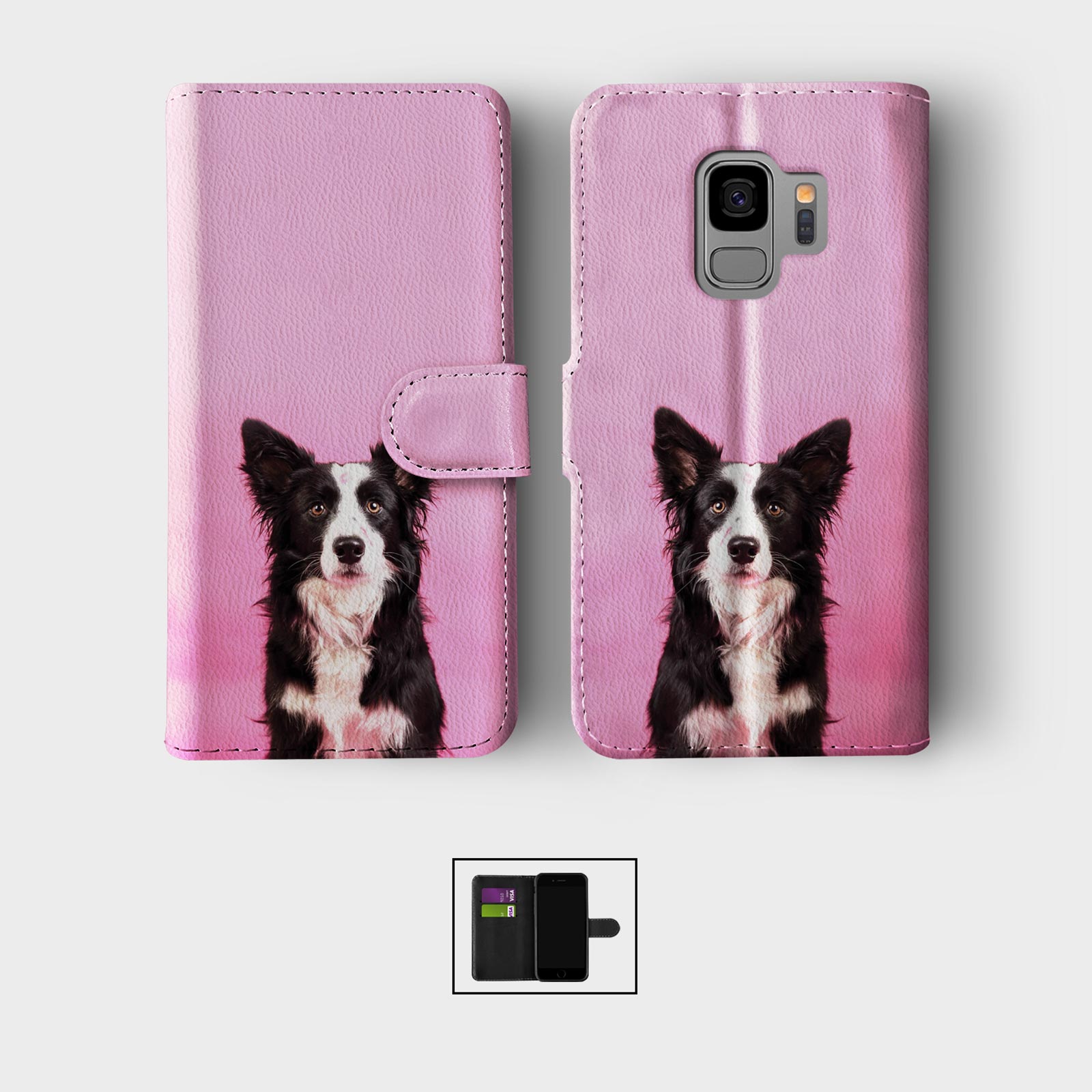 WALLET FLIP CASE FOR SAMSUNG S23 S22 S21 S20 S10 S9 DOGS CUTE ANIMALS PETS - Picture 9 of 10