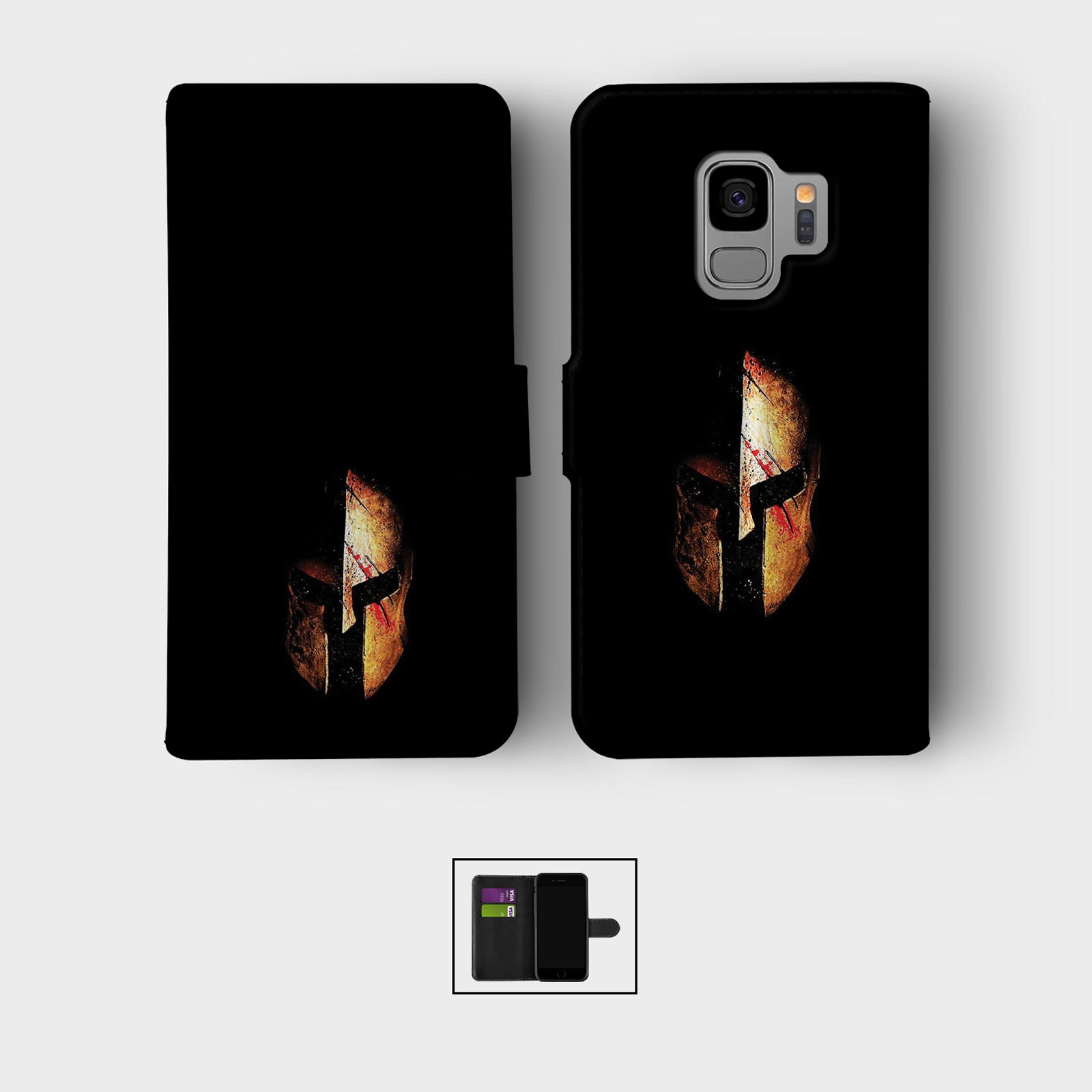 WALLET FLIP CASE FOR SAMSUNG S23 S22 S21 S20 S10 S9 ANCIENT WARRIORS MYTHOLOGY - Picture 2 of 10