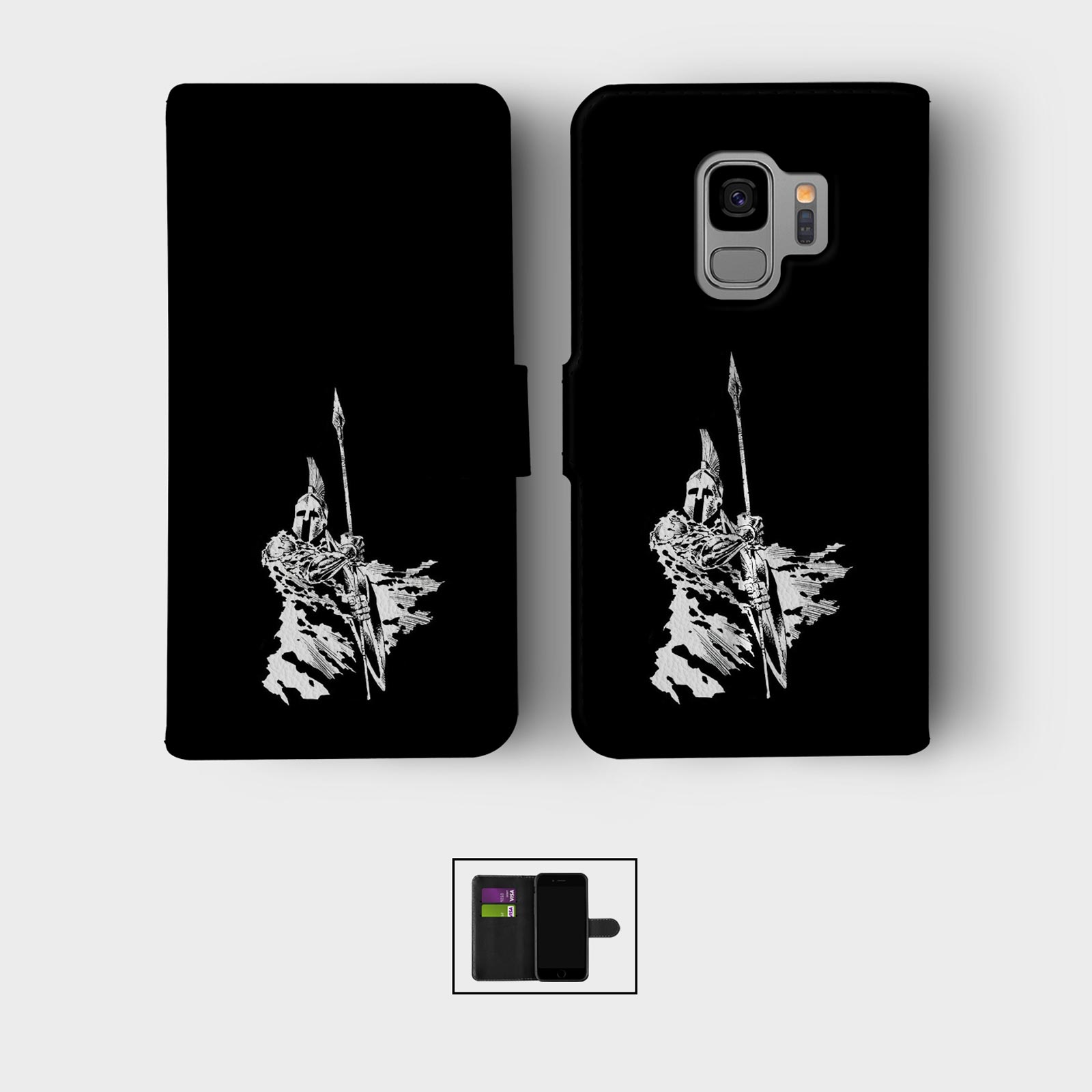 WALLET FLIP CASE FOR SAMSUNG S23 S22 S21 S20 S10 S9 ANCIENT WARRIORS MYTHOLOGY - Picture 3 of 10