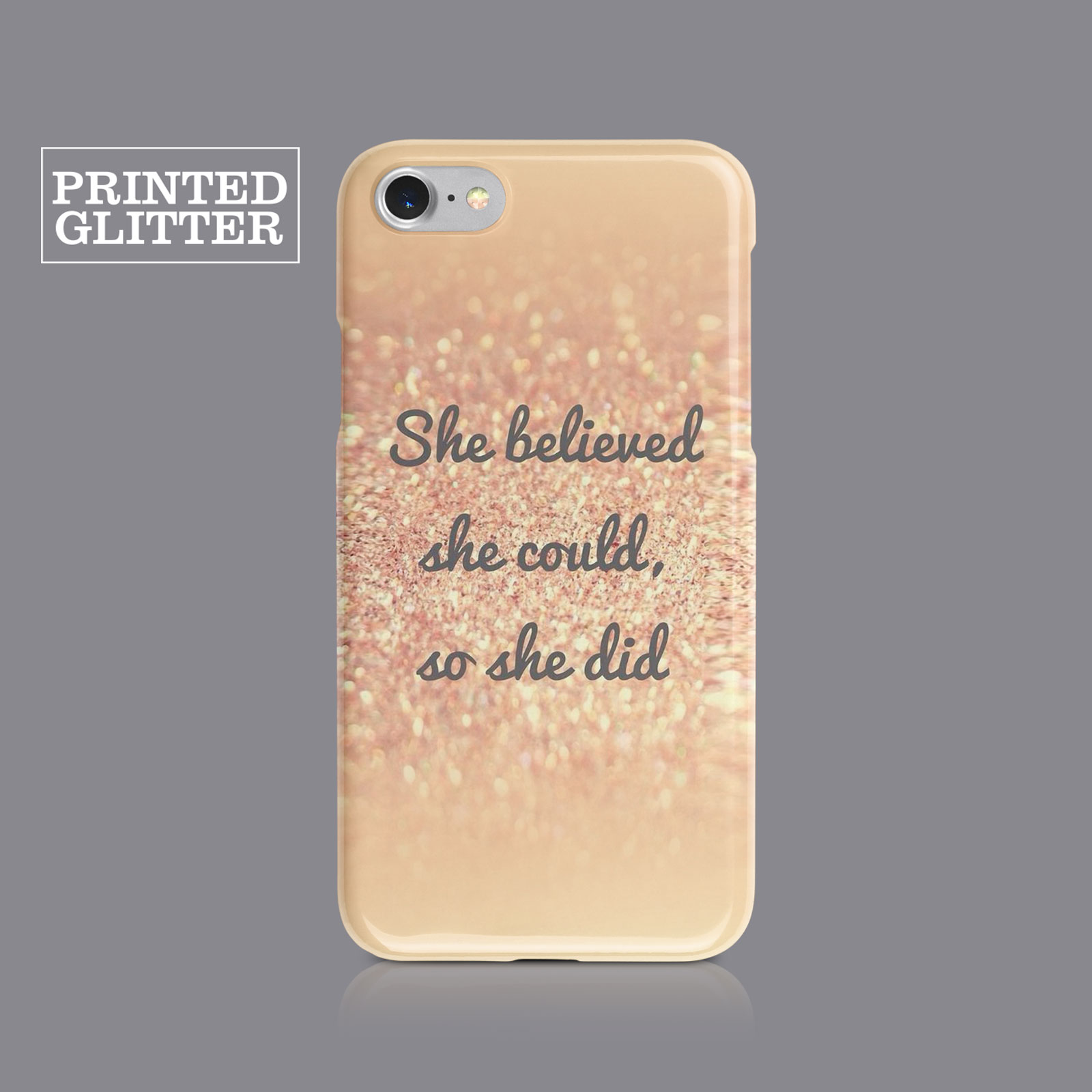 FABULOUS QUOTES PRINTED GLITTER PHONE CASE FOR IPHONE 8 XS XR SAMSUNG S8 S9 PLUS - Picture 2 of 9