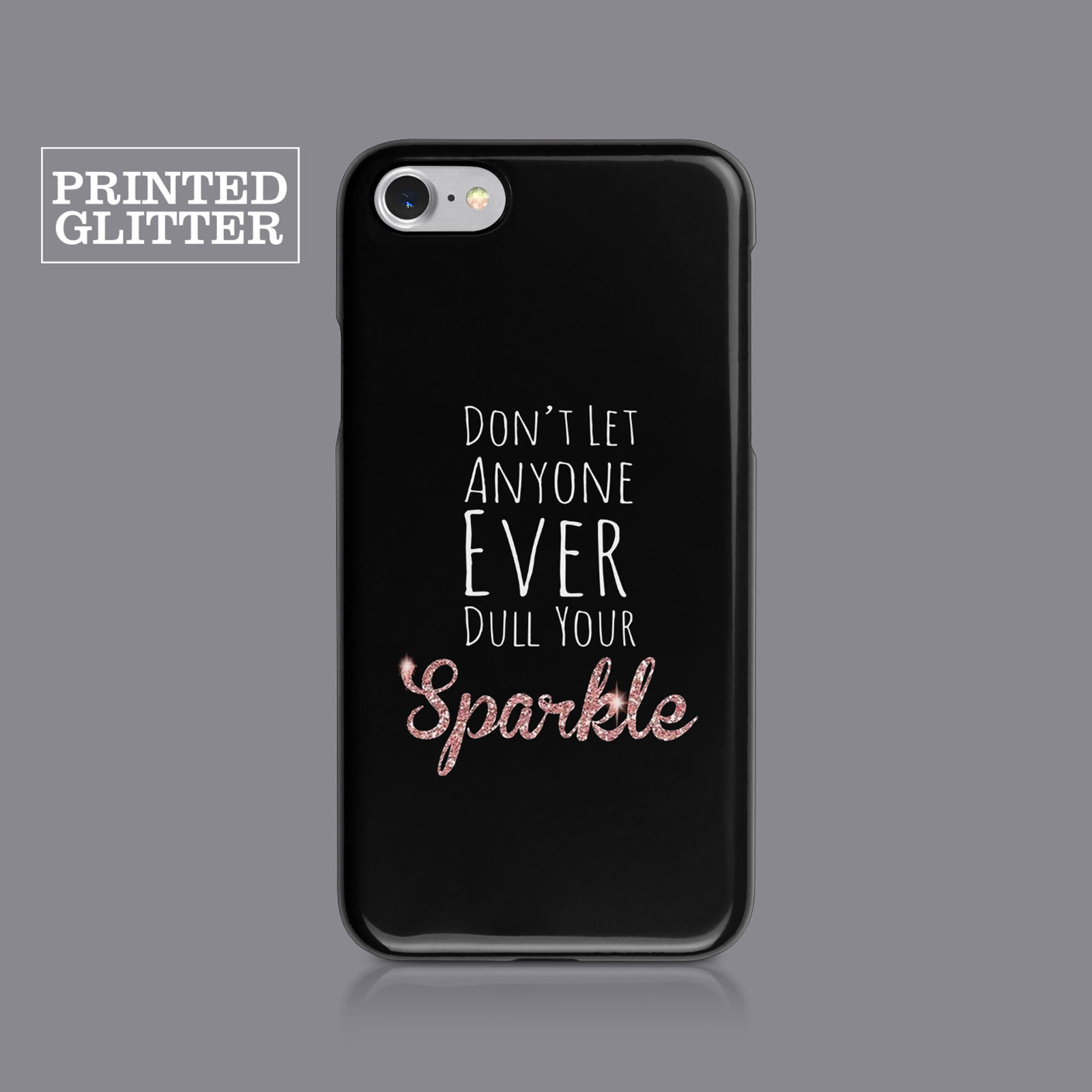 FABULOUS QUOTES PRINTED GLITTER PHONE CASE FOR IPHONE 8 XS XR SAMSUNG S8 S9 PLUS - Picture 5 of 9