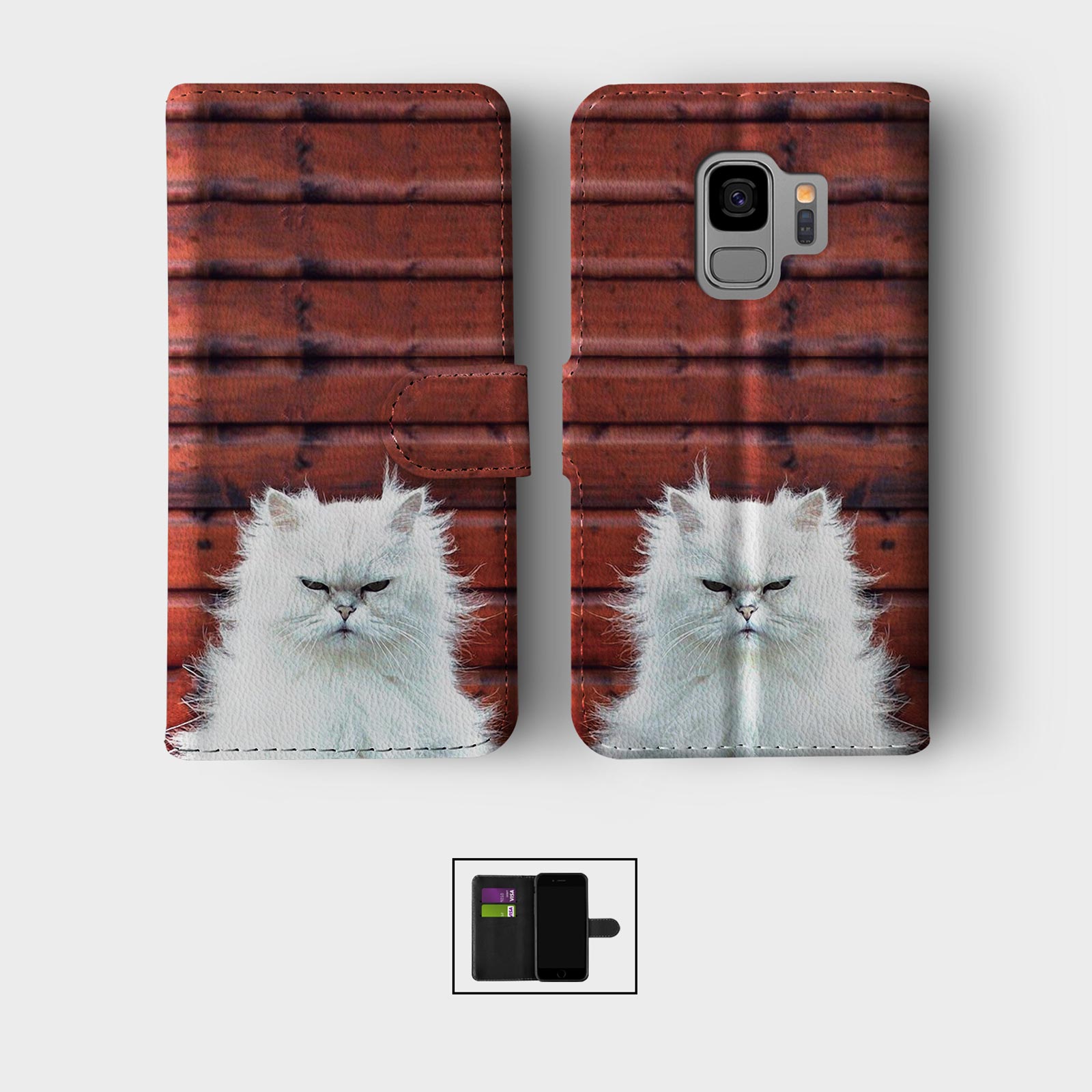 CASE FOR SAMSUNG S23 S22 S21 S20 S10 WALLET FLIP PHONE COVER CUTE KITTENS CATS - Picture 5 of 8