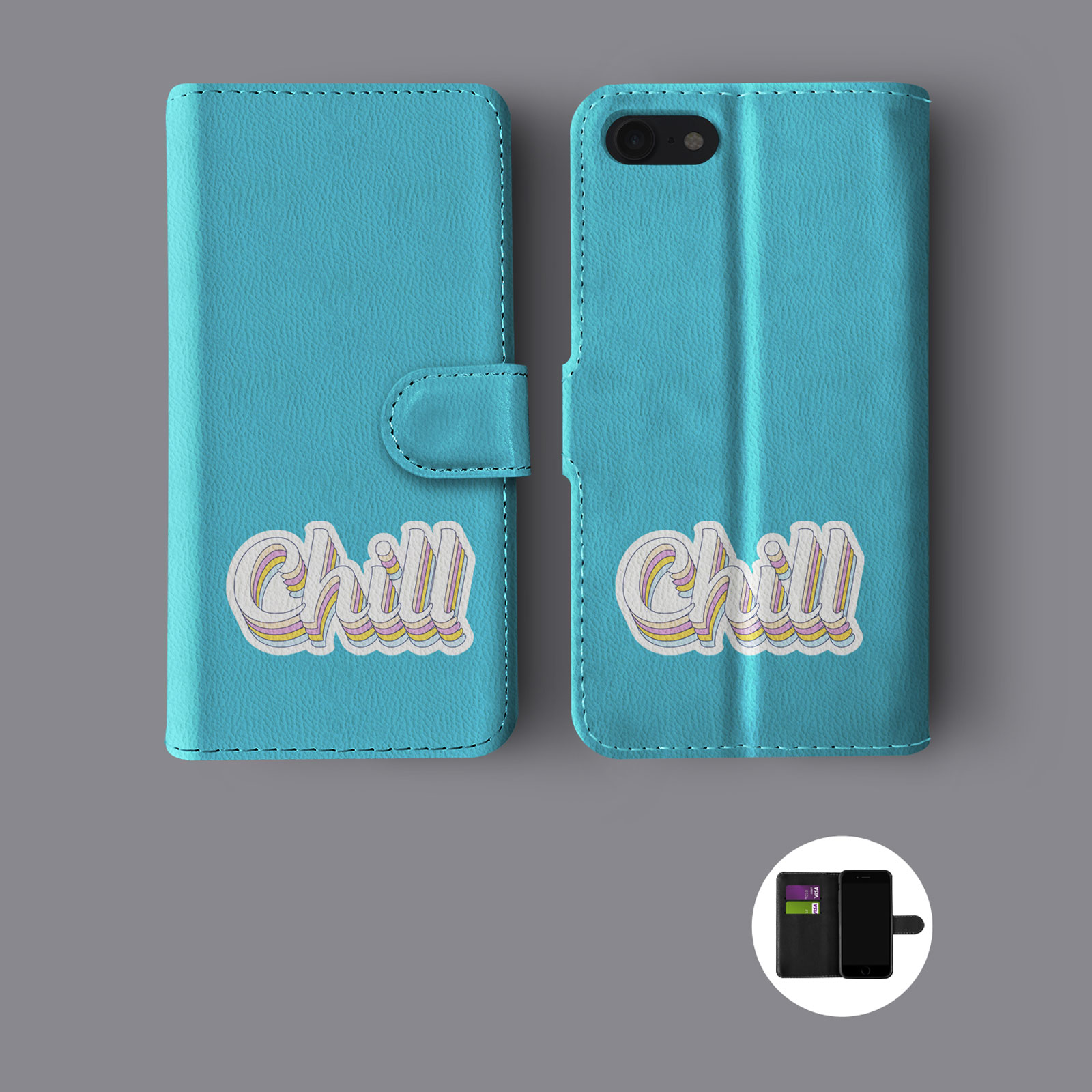 HEART CACTUS PENGUIN CAT CHILL HONEY DAYDREAM WALLET PHONE CASE FOR IPHONE - Picture 7 of 10