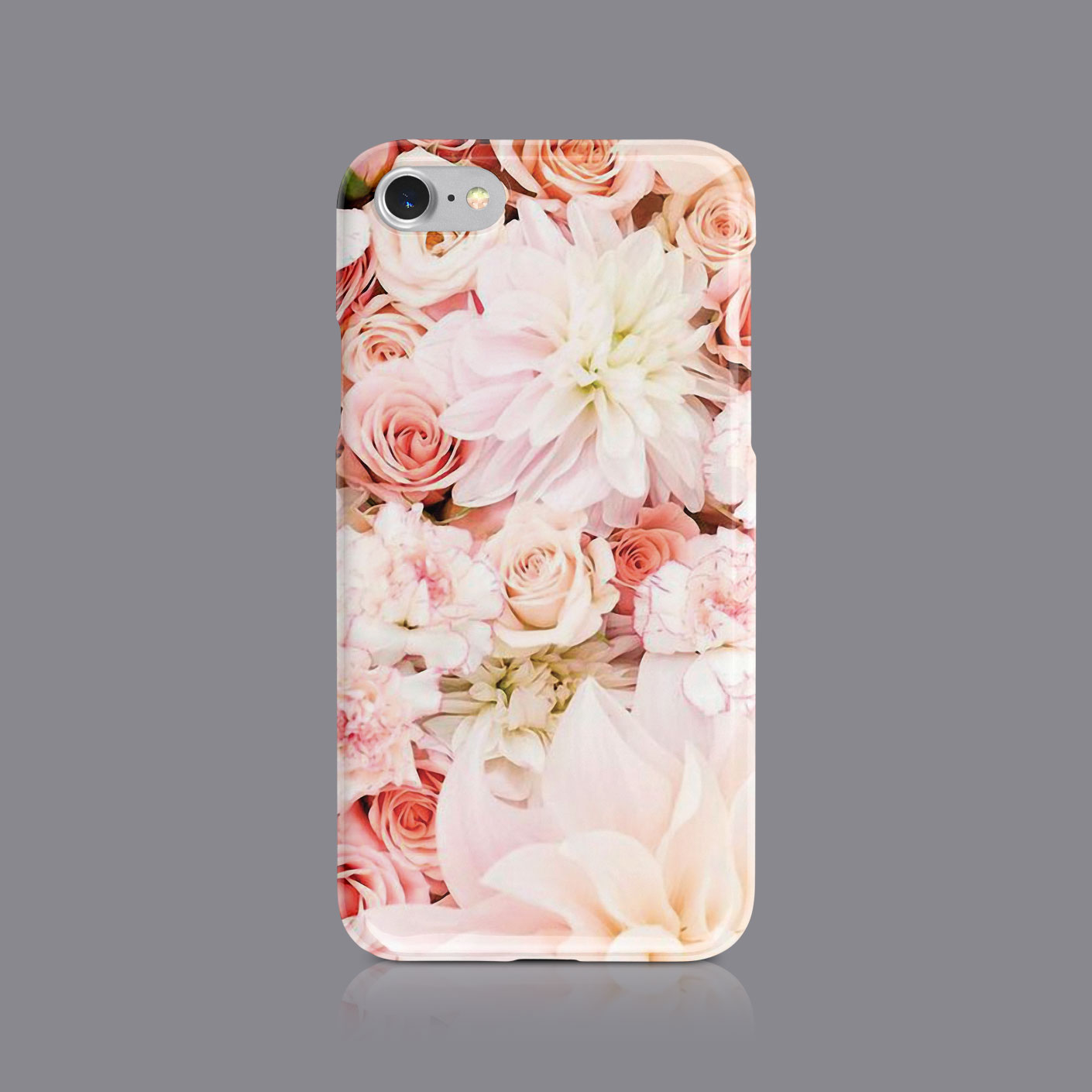 PRINTED GLITTER MARBLE FLORAL PHONE CASE FOR IPHONE 7 8 XS XR SAMSUNG S8 S9 PLUS - Picture 3 of 9