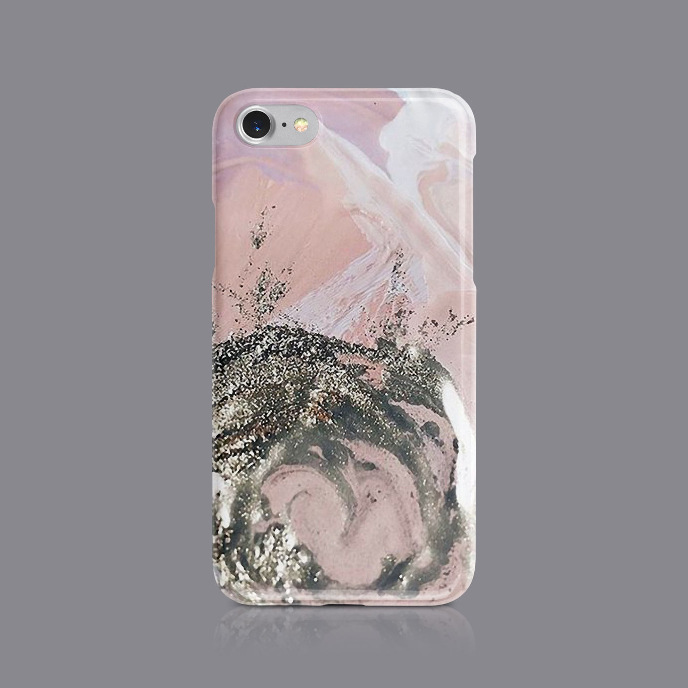 PRINTED GLITTER MARBLE FLORAL PHONE CASE FOR IPHONE 7 8 XS XR SAMSUNG S8 S9 PLUS - Picture 8 of 9