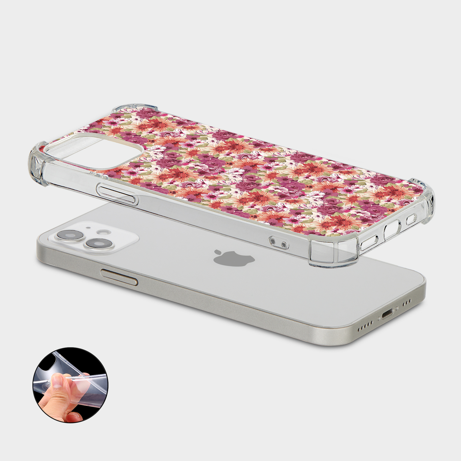 CASE FOR IPHONE 15 14 13 12 11 SE 8 PRO SHOCKPROOF PHONE COVER FLORAL VINTAGE - Picture 4 of 14