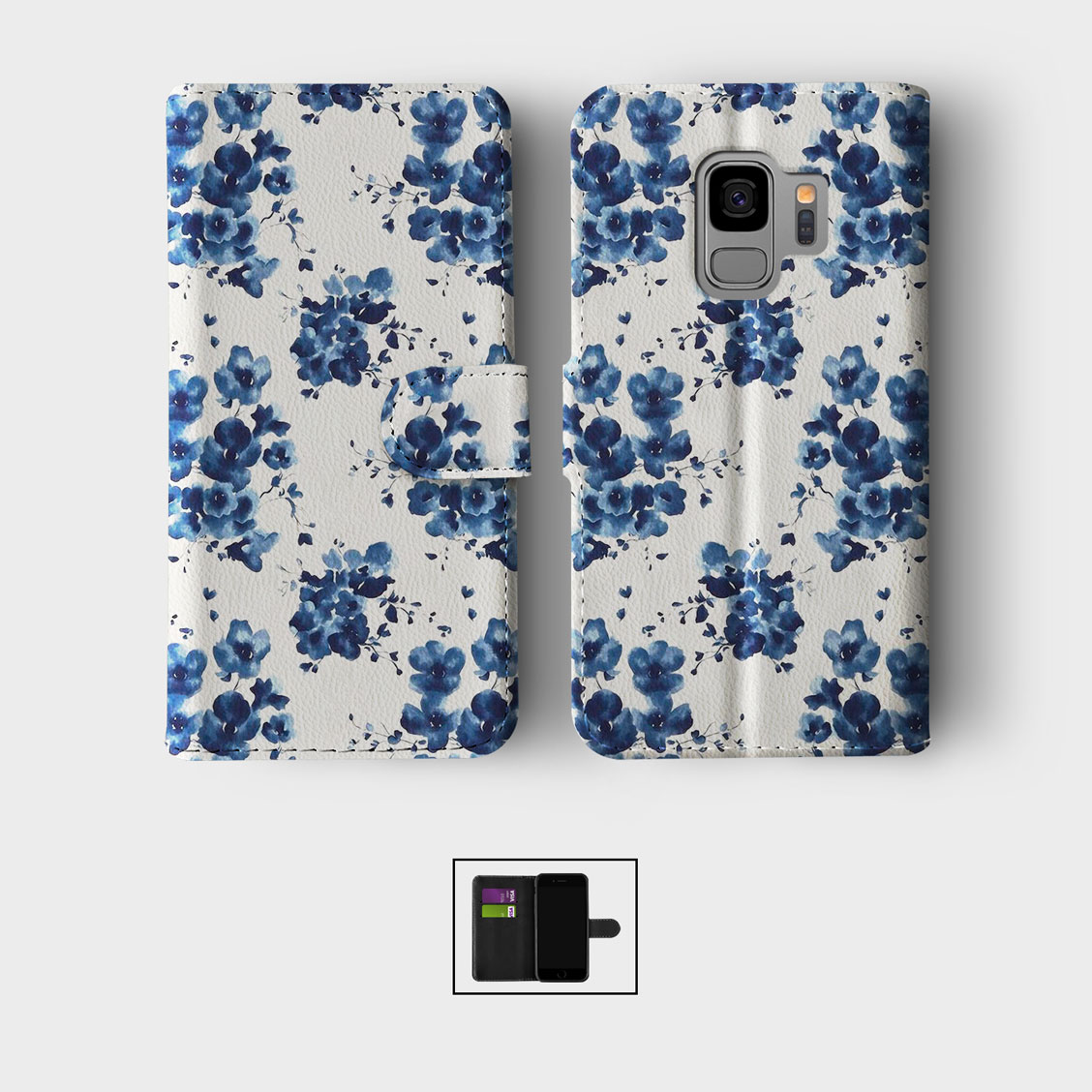 CASE FOR SAMSUNG S23 S22 S21 S20 S10 WALLET FLIP PHONE COVER FLORAL ROSES DAISY - Picture 7 of 10
