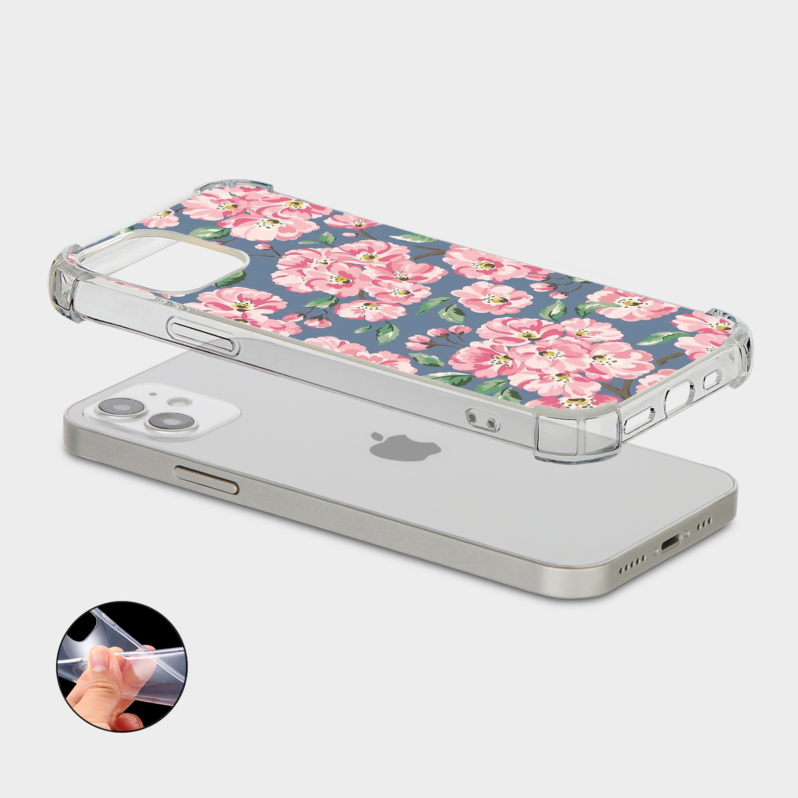 CASE FOR IPHONE 15 14 13 12 11 SE 8 SHOCKPROOF PHONE COVER FLORAL ROSES DAISY - Picture 20 of 34