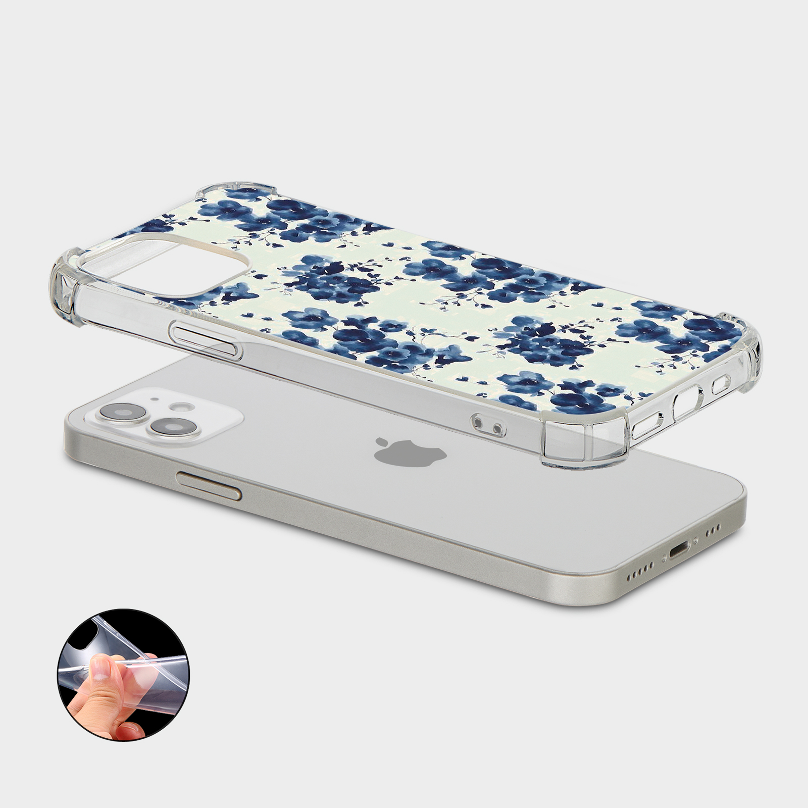 CASE FOR IPHONE 15 14 13 12 11 SE 8 SHOCKPROOF PHONE COVER FLORAL ROSES DAISY - Picture 24 of 34
