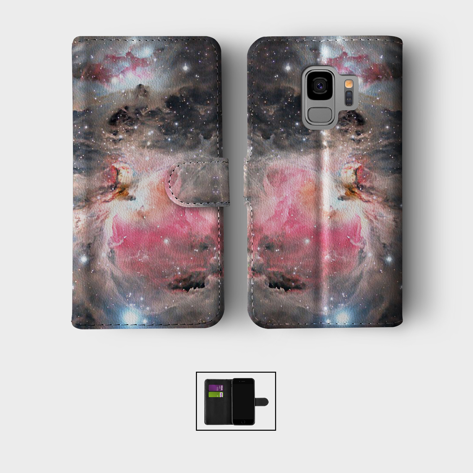CASE FOR SAMSUNG S23 S22 S21 S20 S10 WALLET FLIP PHONE COVER SPACE STARS NEBULA - Picture 6 of 10