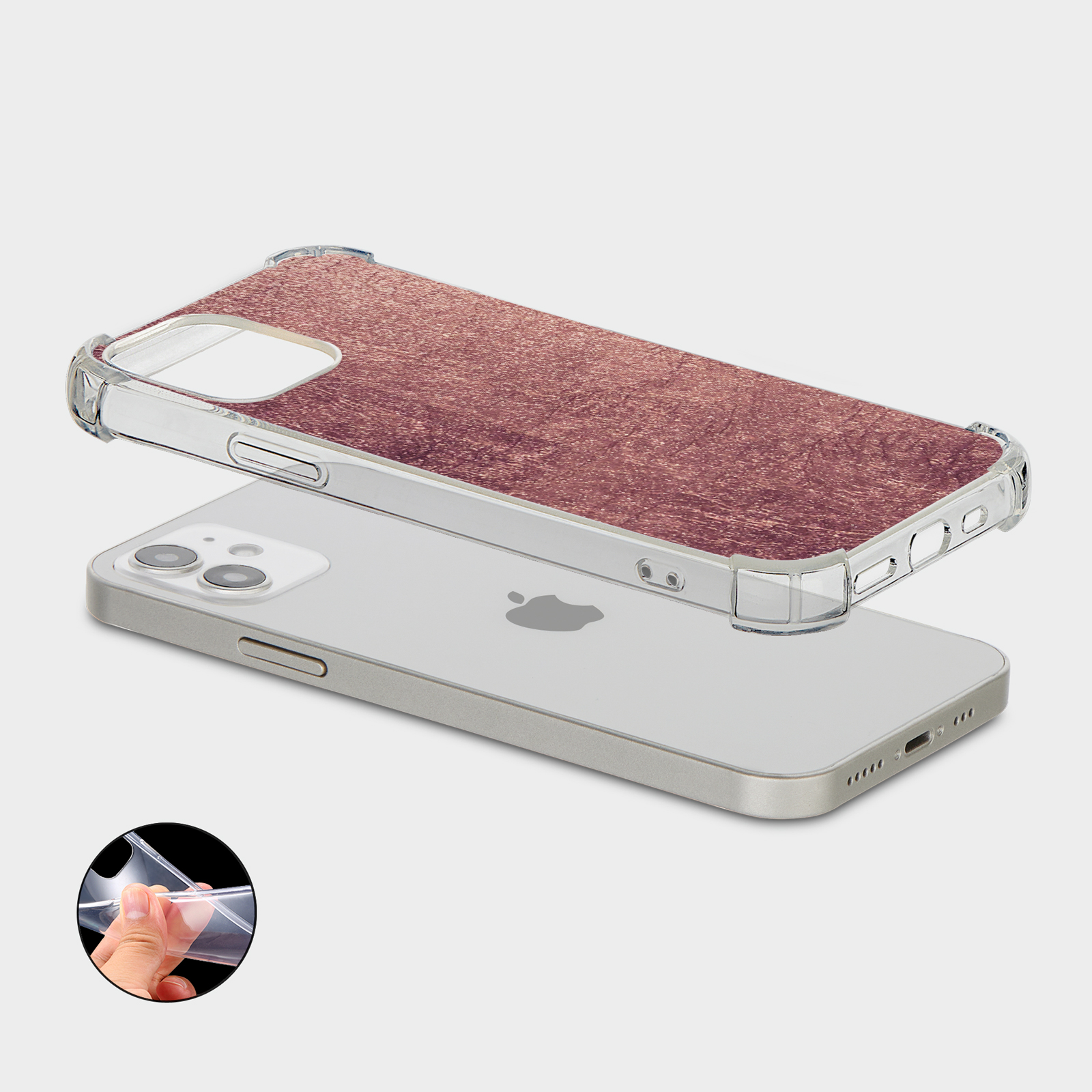 CASE FOR IPHONE 15 14 13 12 11 SE 8 PRO SHOCKPROOF PHONE COVER ROSE GOLD GLITTER - Picture 24 of 30