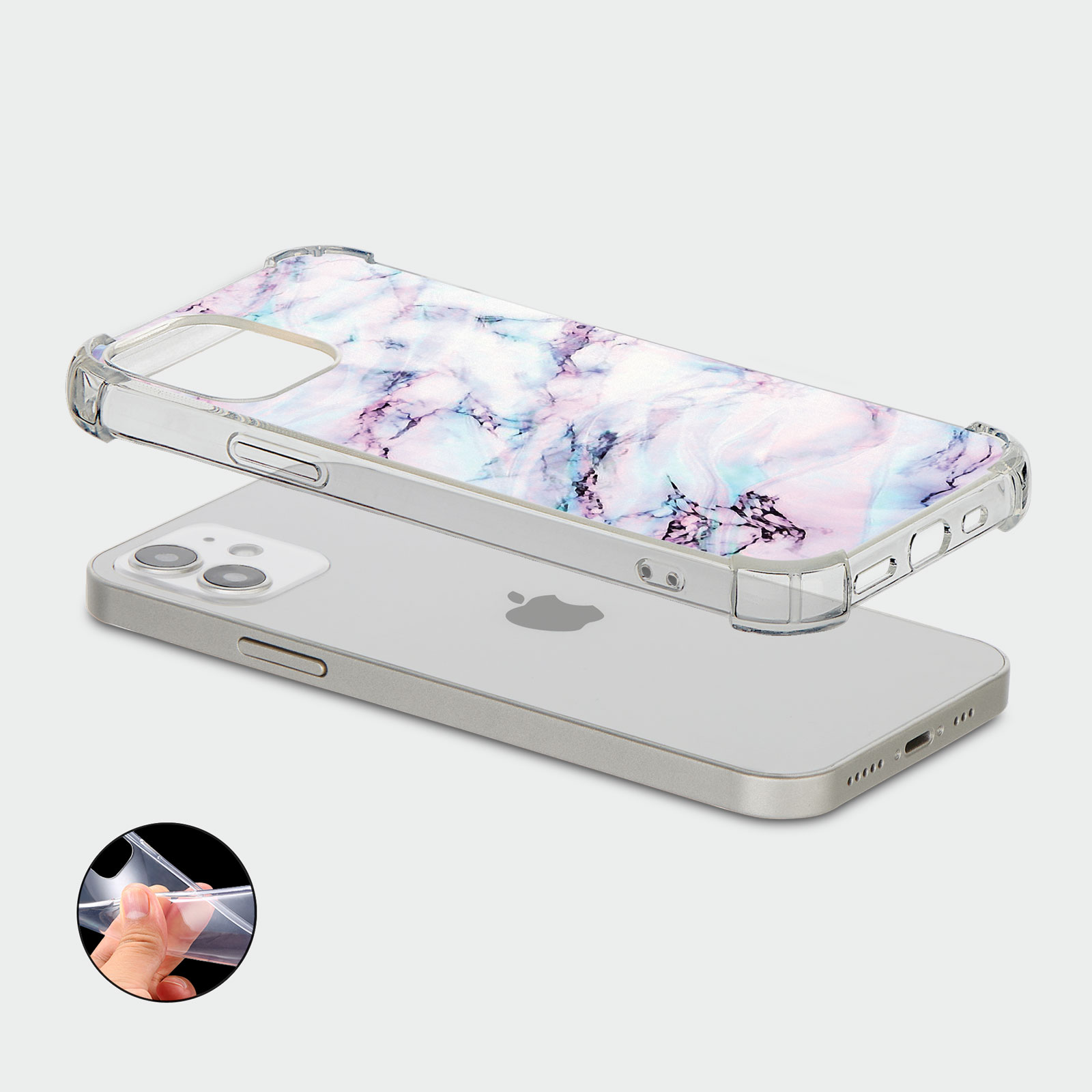 CASE FOR IPHONE 15 14 13 12 11 SE 8 PRO SHOCKPROOF PHONE COVER MARBLE ROSE GOLD - Picture 12 of 34