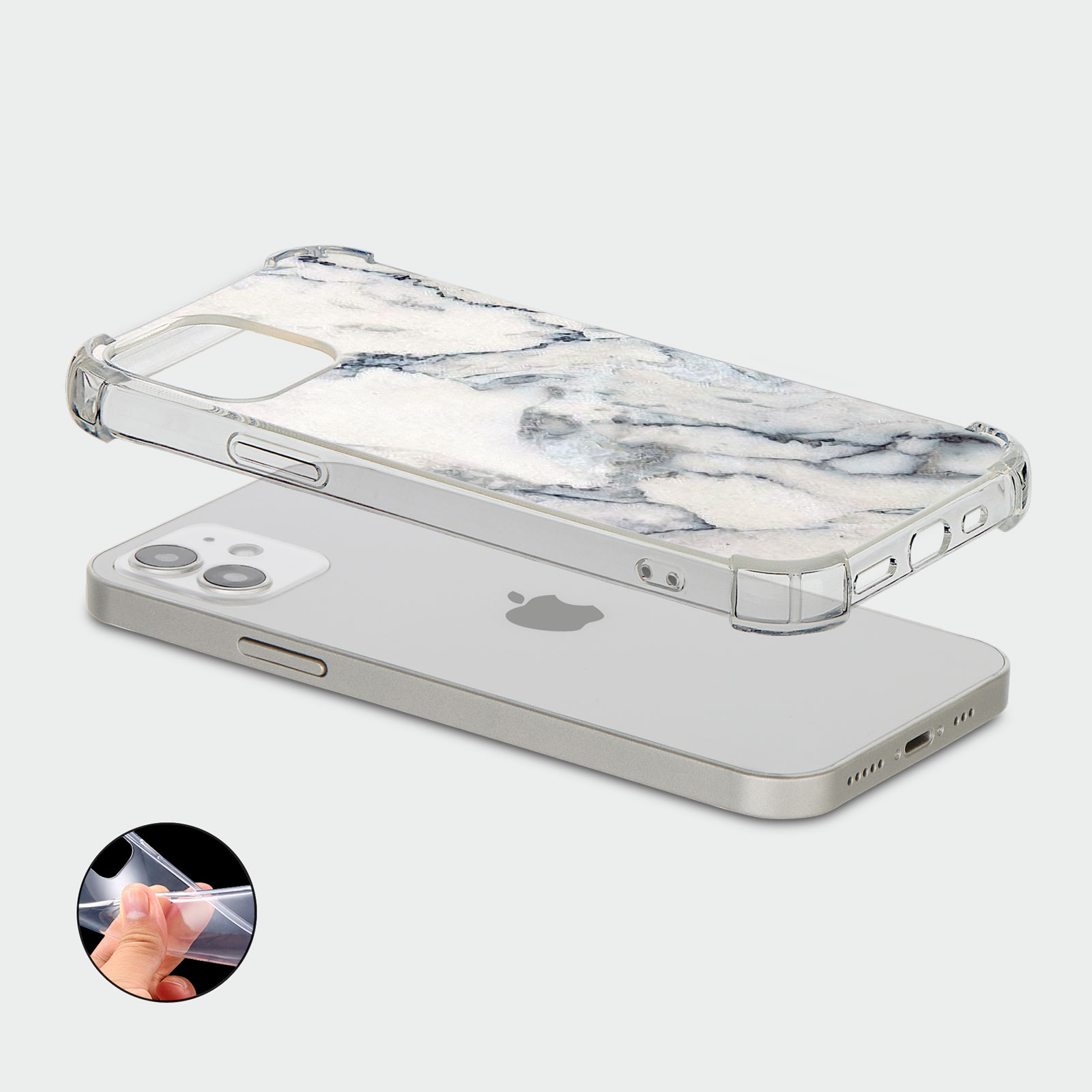 CASE FOR IPHONE 15 14 13 12 11 SE 8 PRO SHOCKPROOF PHONE COVER MARBLE ROSE GOLD - Picture 28 of 34
