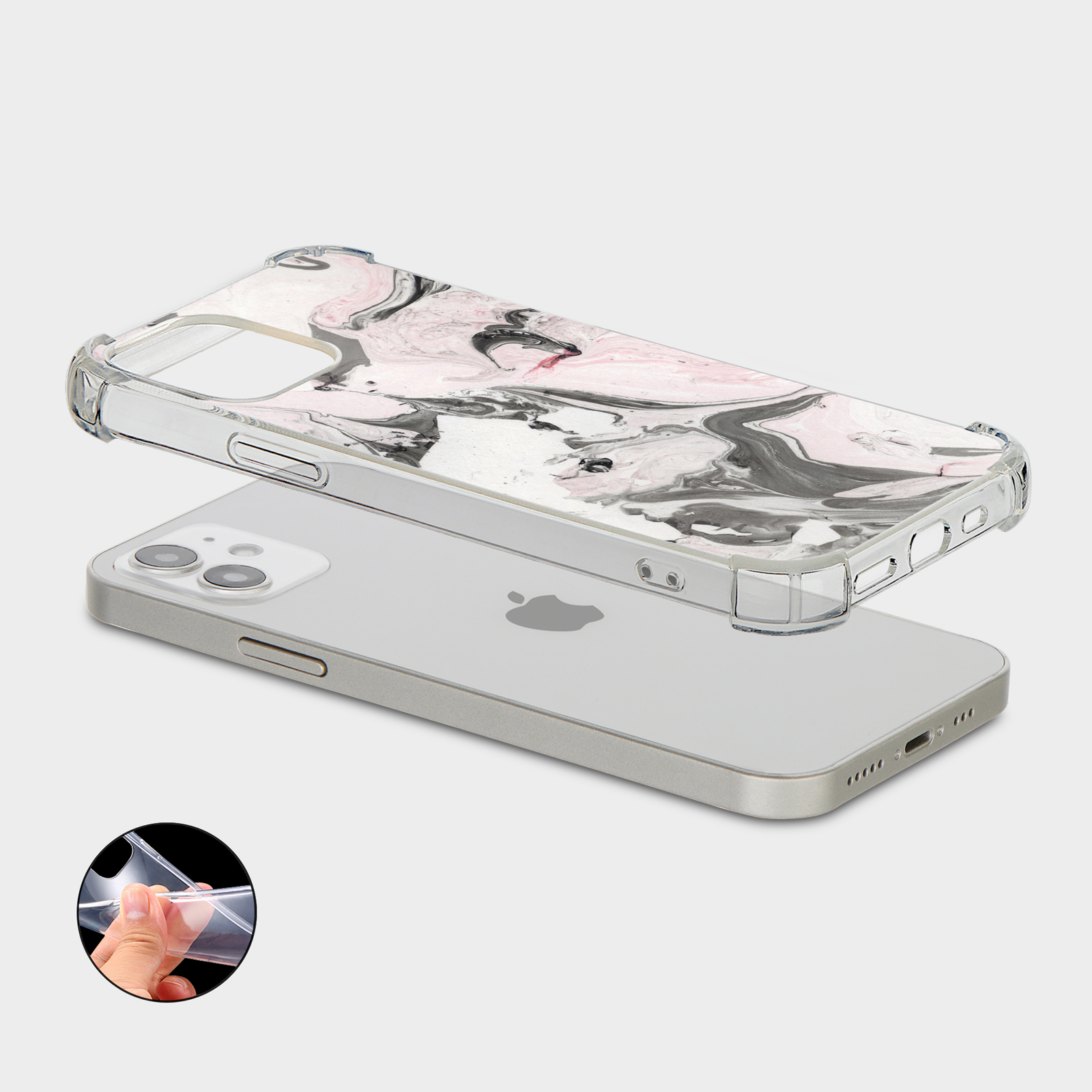 CASE FOR IPHONE 15 14 13 12 11 SE 8 PRO SHOCKPROOF PHONE COVER COLOUR SWIRL - Picture 16 of 34