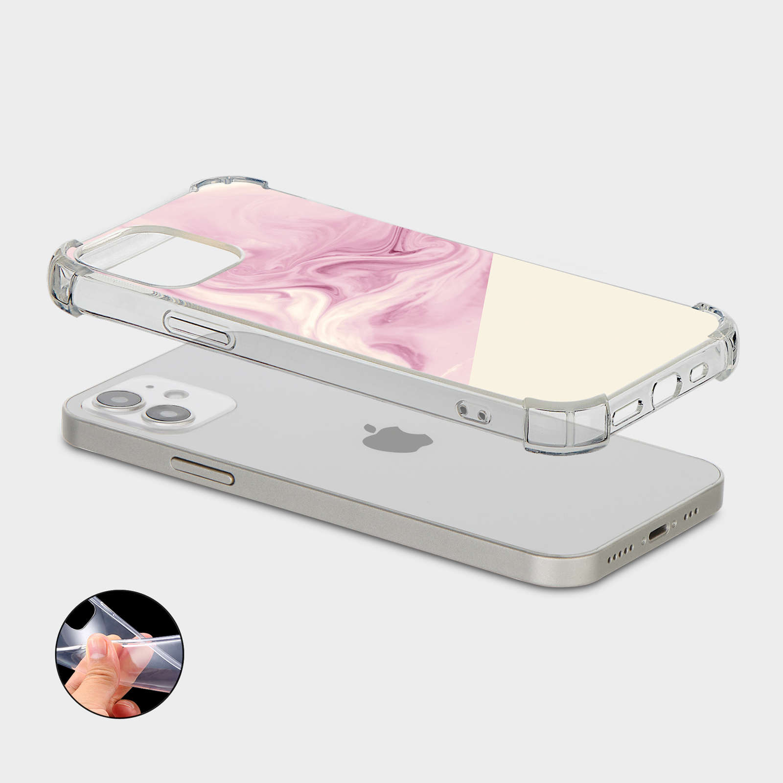 CASE FOR IPHONE 15 14 13 12 11 SE 8 PRO SHOCKPROOF PHONE COVER COLOUR SWIRL - Picture 20 of 34