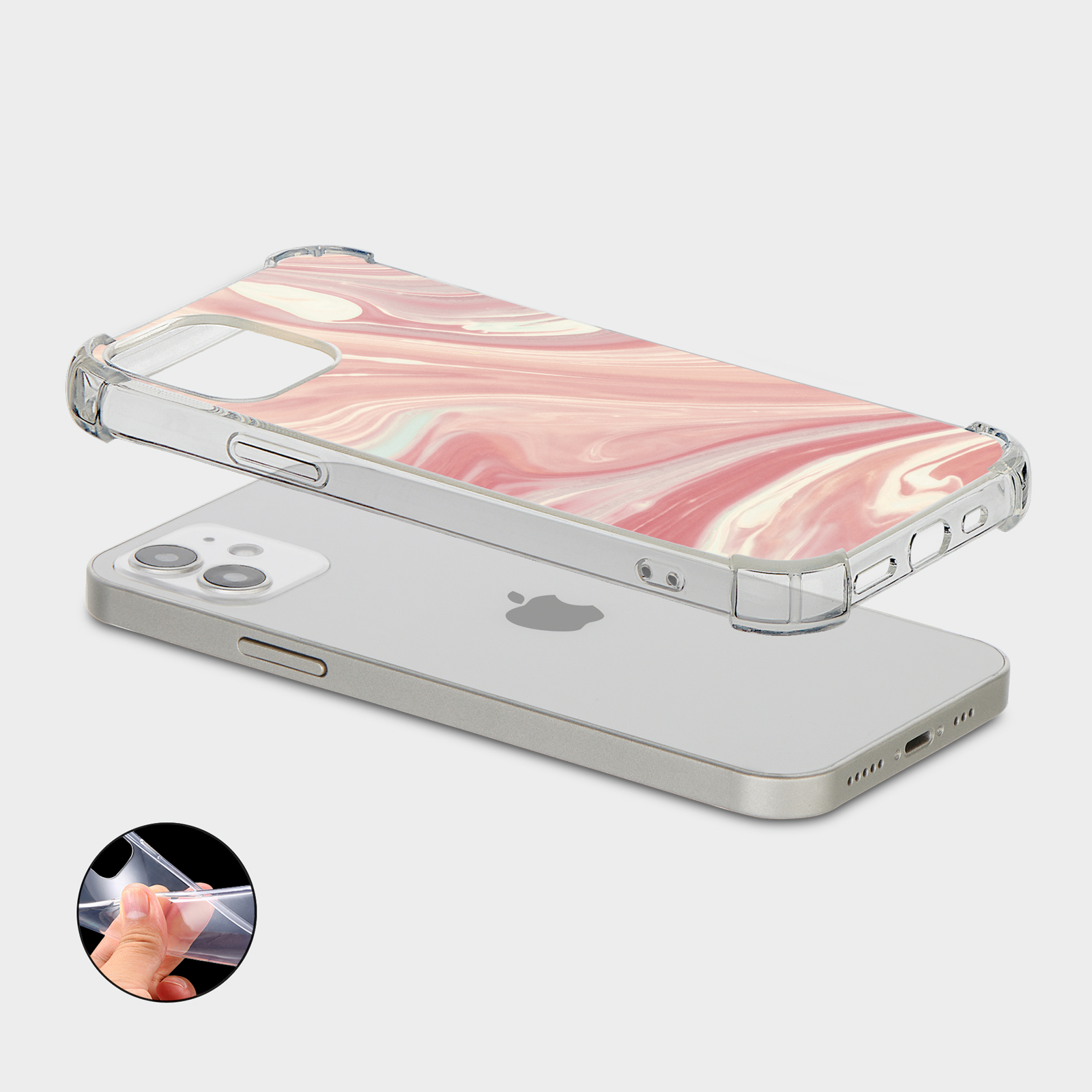CASE FOR IPHONE 15 14 13 12 11 SE 8 PRO SHOCKPROOF PHONE COVER COLOUR SWIRL - Picture 28 of 34