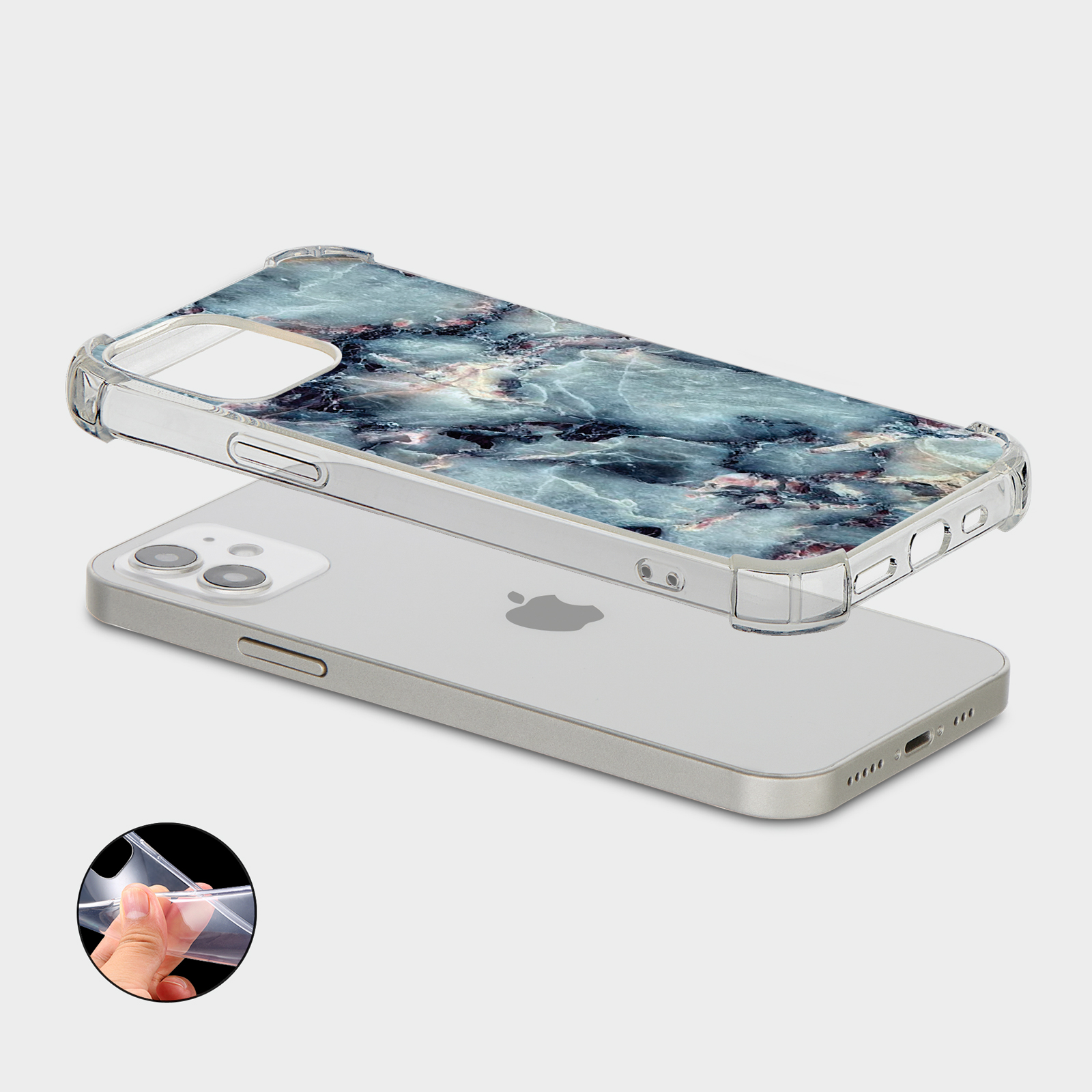 CASE FOR IPHONE 15 14 13 12 11 SE 8 PRO SHOCKPROOF PHONE COVER MARBLE GRANITE - Picture 4 of 34