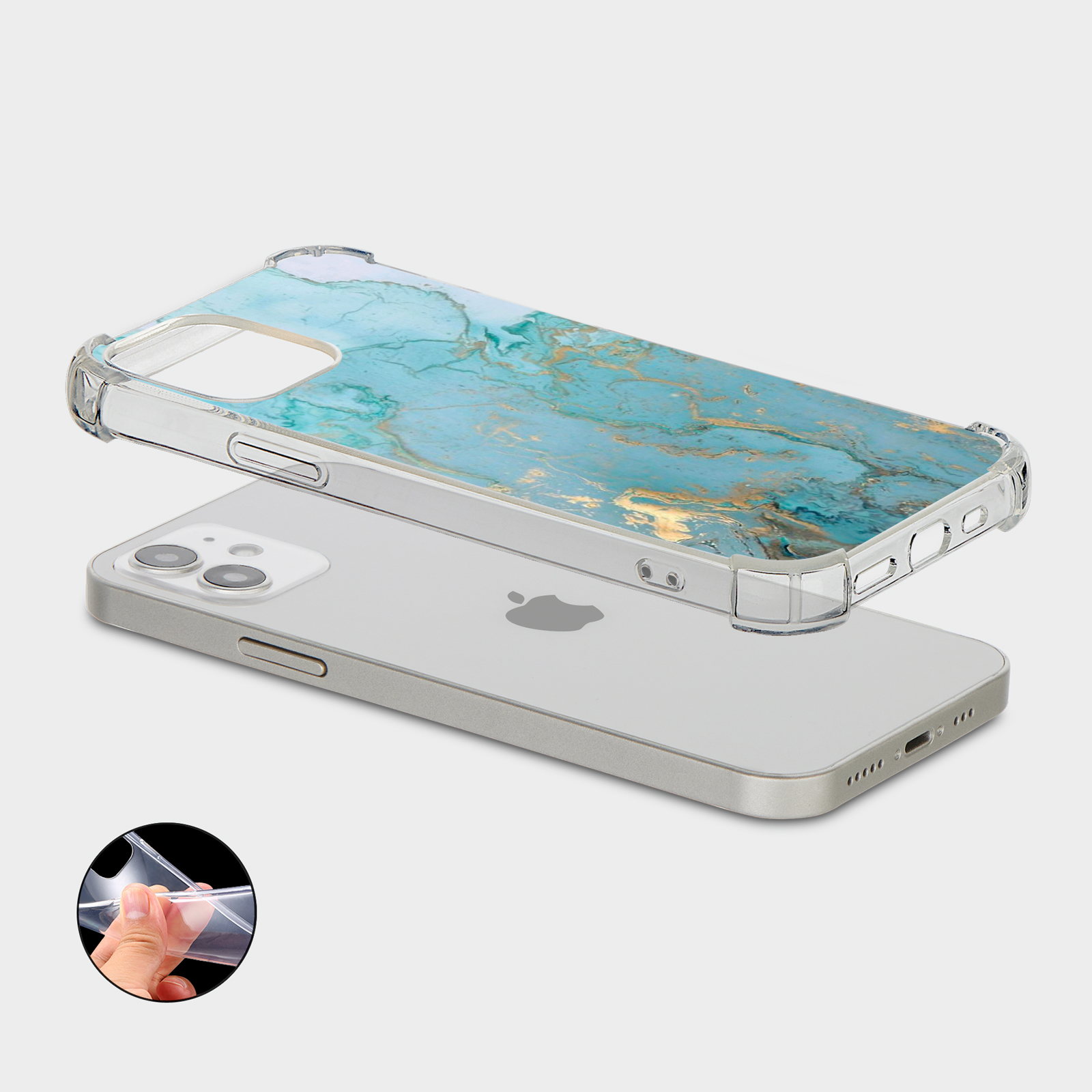 CASE FOR IPHONE 15 14 13 12 11 SE 8 PRO SHOCKPROOF PHONE COVER MARBLE GRANITE - Picture 8 of 34
