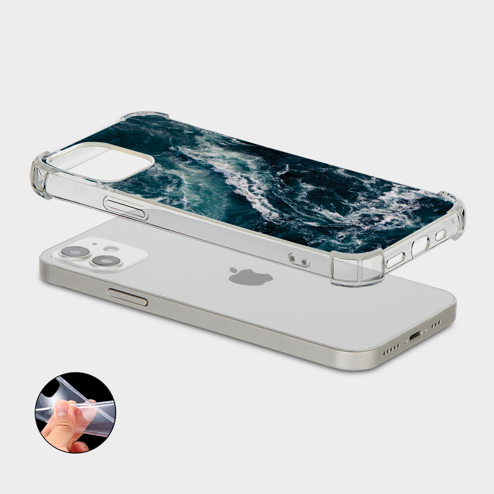 CASE FOR IPHONE 15 14 13 12 11 SE 8 PRO SHOCKPROOF PHONE COVER MARBLE GRANITE - Picture 16 of 34