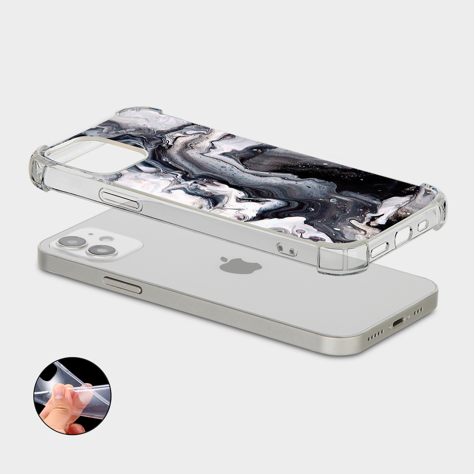 CASE FOR IPHONE 15 14 13 12 11 SE 8 PRO SHOCKPROOF PHONE COVER MARBLE GRANITE - Picture 24 of 34