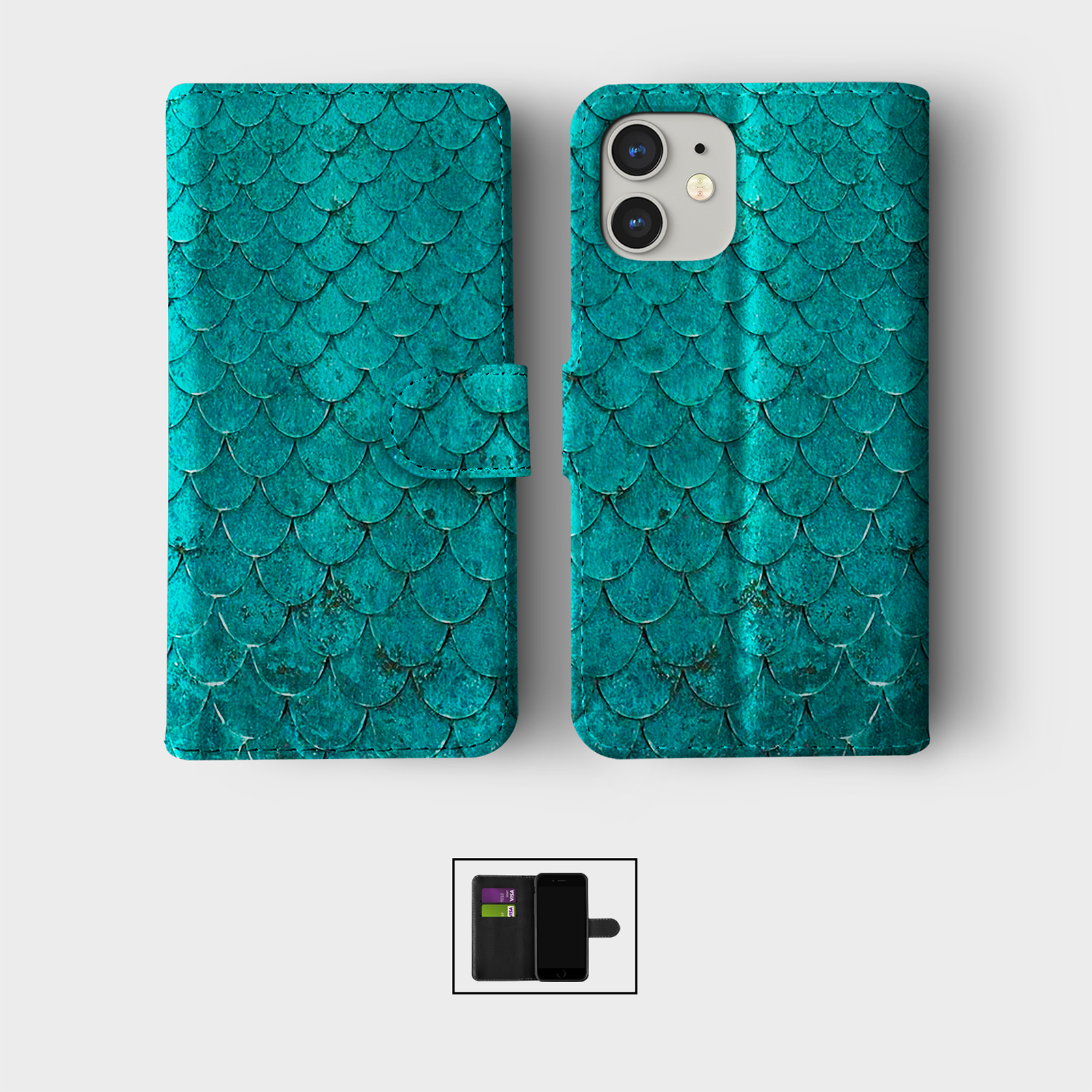 CASE FOR IPHONE 16 15 14 13 12 11 PRO WALLET FLIP PHONE COVER UNICORN MERMAIDS - Picture 7 of 10