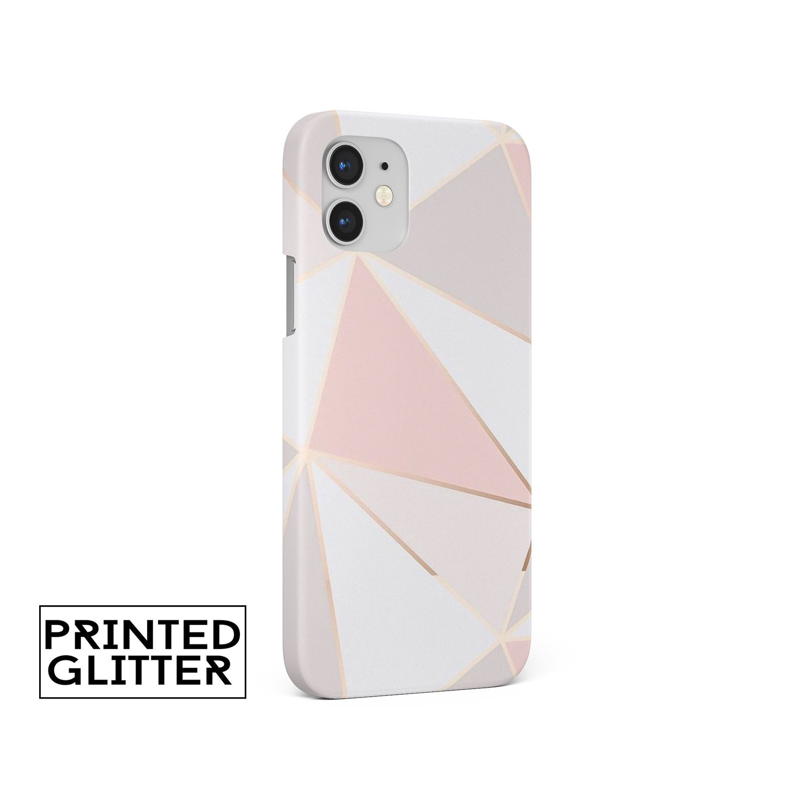 CASE FOR IPHONE 16 15 14 13 12 8 SE PRO MAX HARD PHONE COVER ROSE GOLD GEOMETRIC - Picture 2 of 10