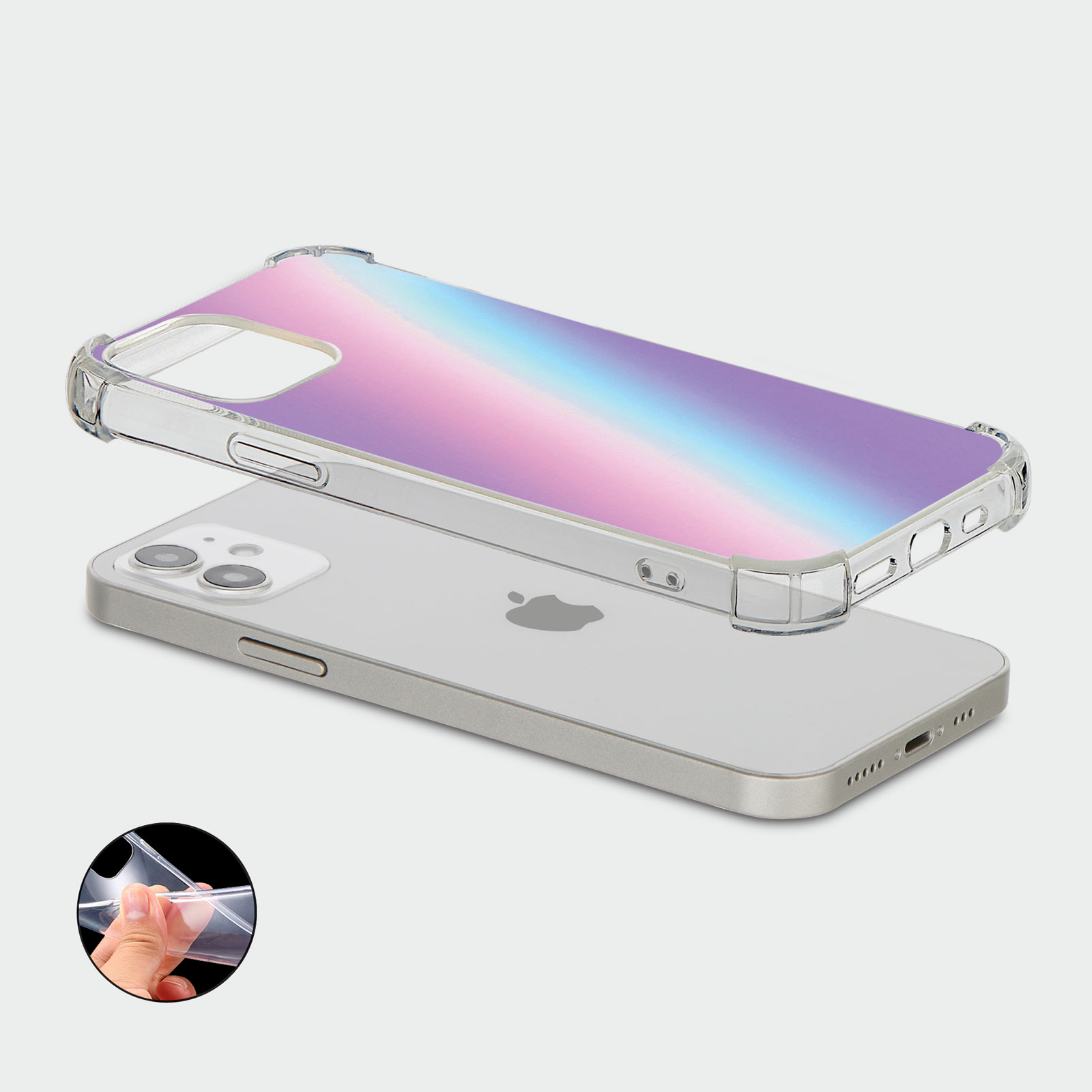 CASE FOR IPHONE 15 14 13 12 11 SE 8 SHOCKPROOF PHONE COVER IRIDESCENT COLOURS - Picture 8 of 34