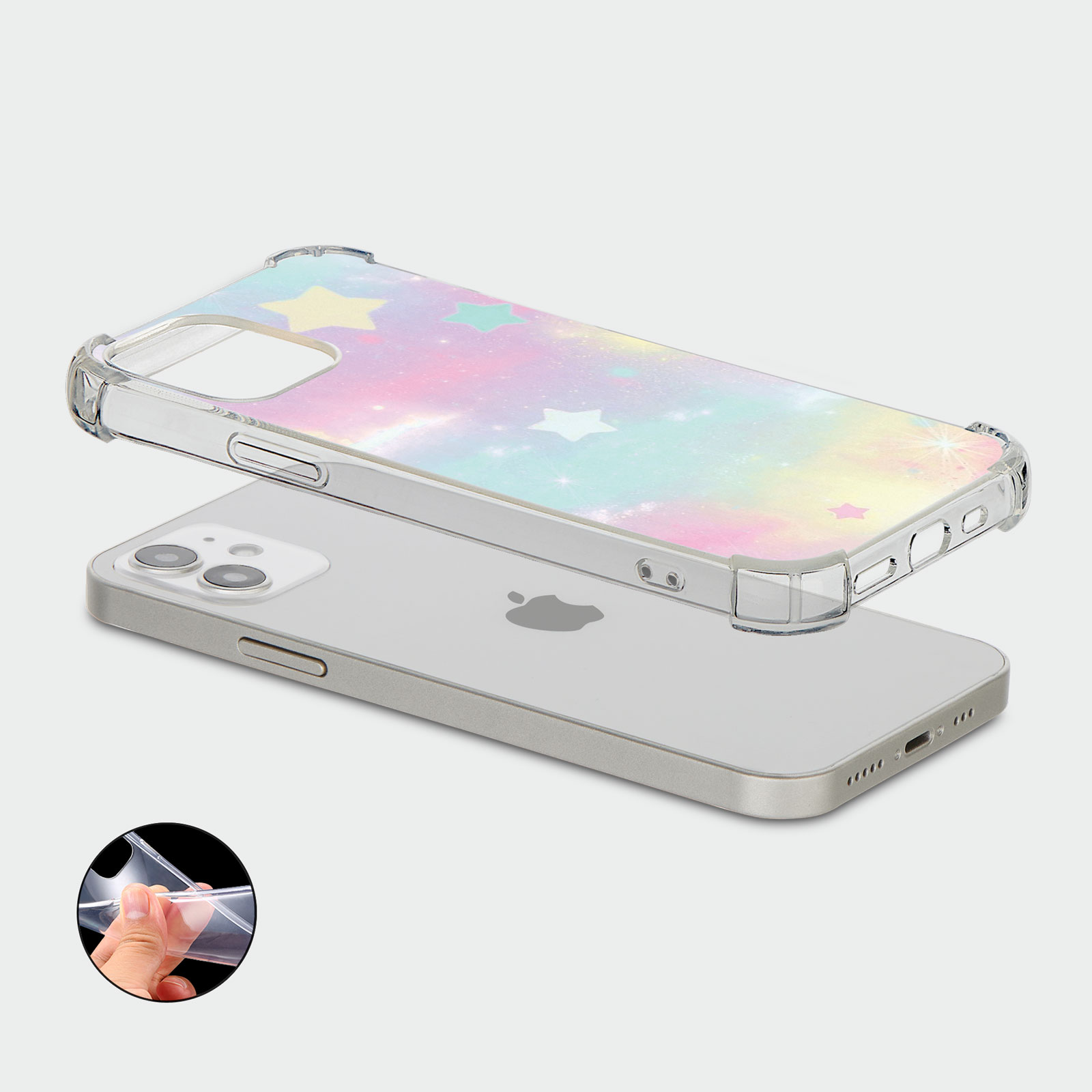 CASE FOR IPHONE 15 14 13 12 11 SE 8 SHOCKPROOF PHONE COVER IRIDESCENT COLOURS - Picture 32 of 34
