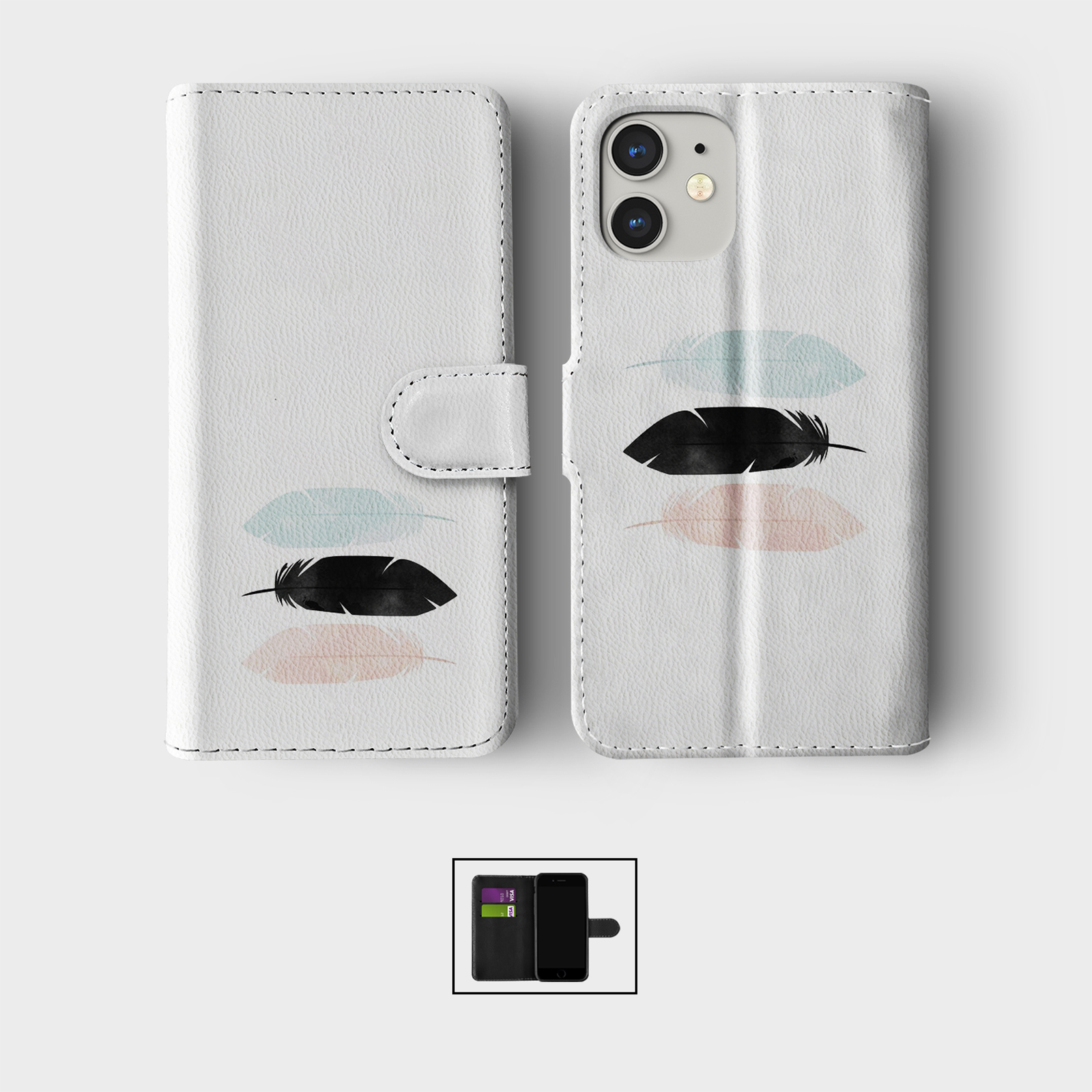 CASE FOR IPHONE 16 16E 15 14 12 SE PRO WALLET FLIP PHONE COVER CUTE LITTLE DOG - 第 2/7 張圖片