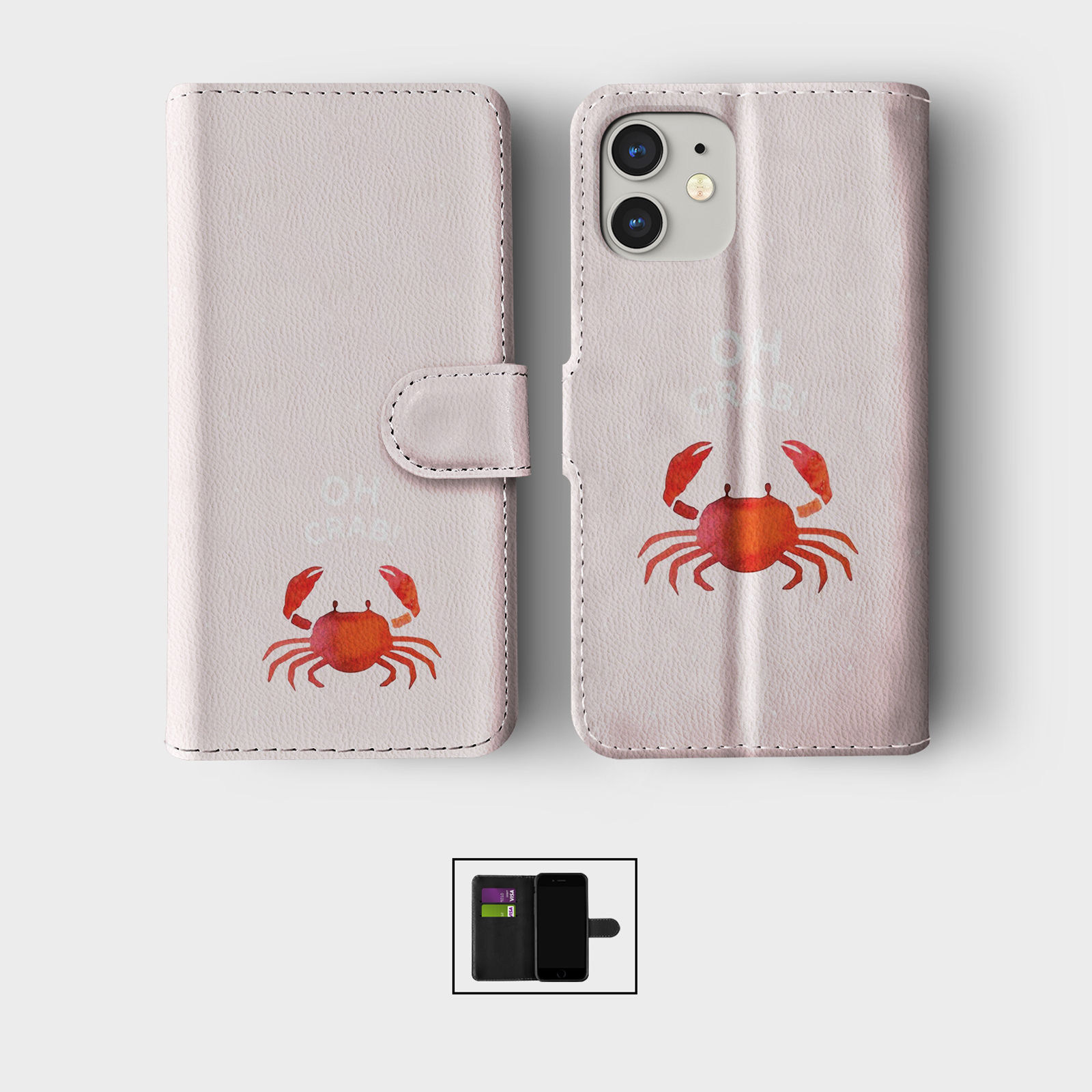CASE FOR IPHONE 16 16E 15 14 12 SE PRO WALLET FLIP PHONE COVER CUTE LITTLE DOG - 第 4/7 張圖片