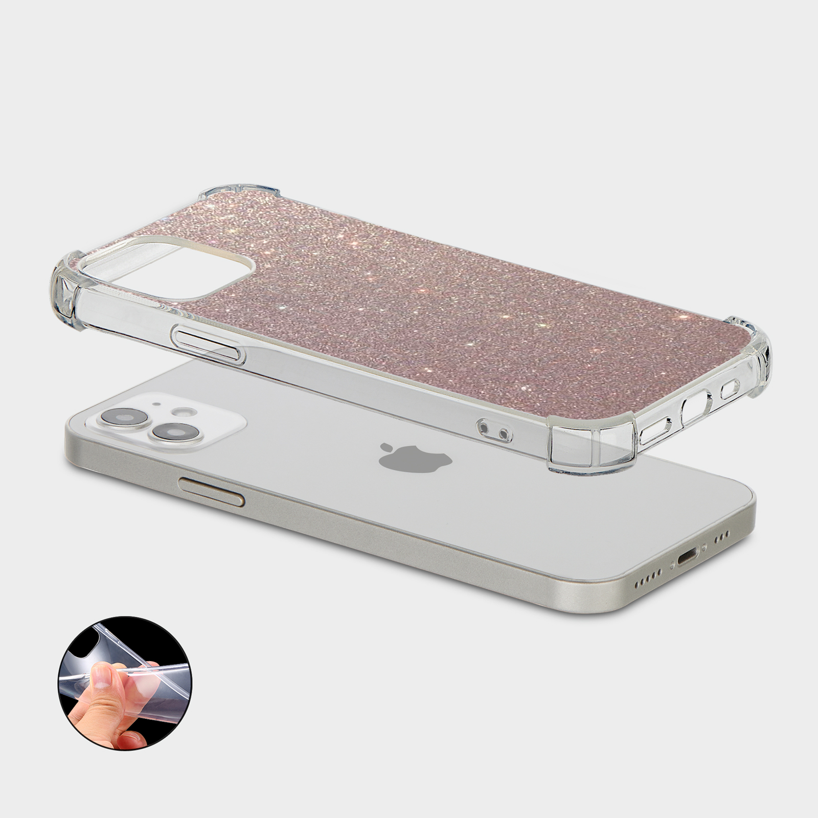 CASE FOR IPHONE 15 14 13 12 11 SE 8 PRO SHOCKPROOF PHONE COVER ROSE GOLD GRAY - Picture 4 of 34