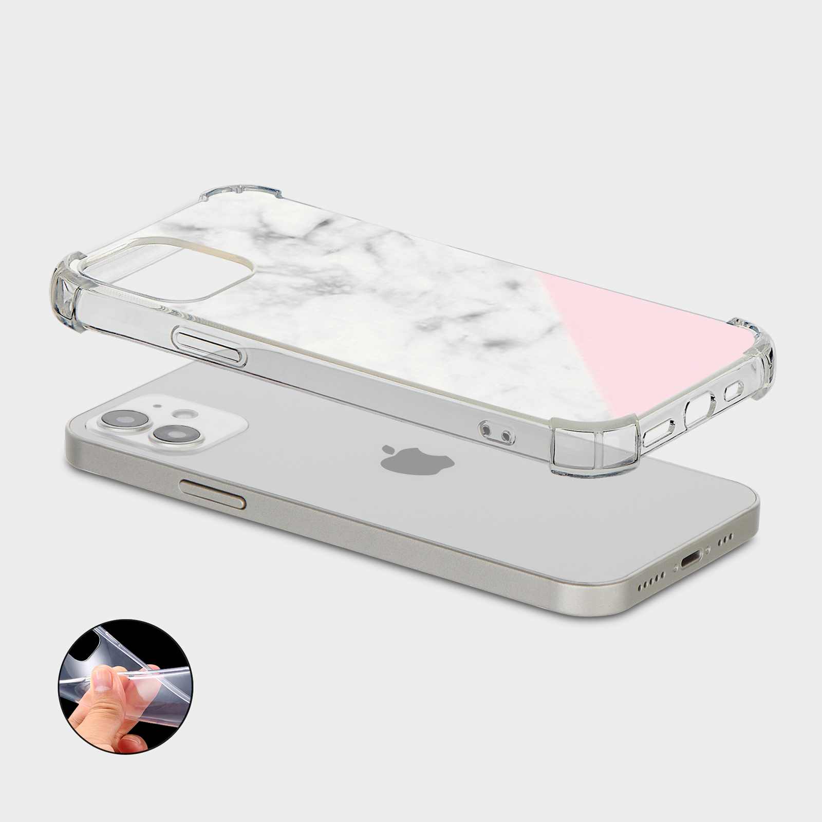 CASE FOR IPHONE 15 14 13 12 11 SE 8 PRO SHOCKPROOF PHONE COVER ROSE GOLD GRAY - Picture 20 of 34