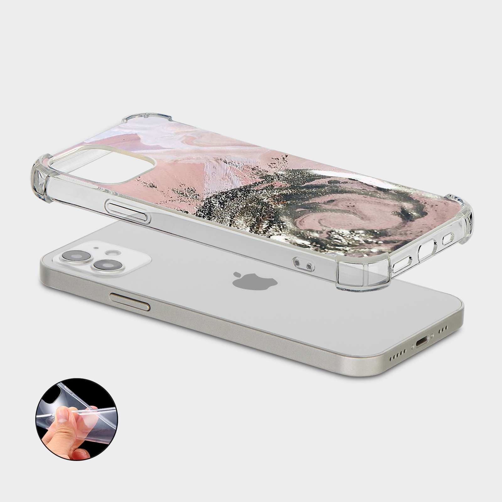 CASE FOR IPHONE 15 14 13 12 11 SE 8 PRO SHOCKPROOF PHONE COVER ROSE GOLD GRAY - Picture 28 of 34