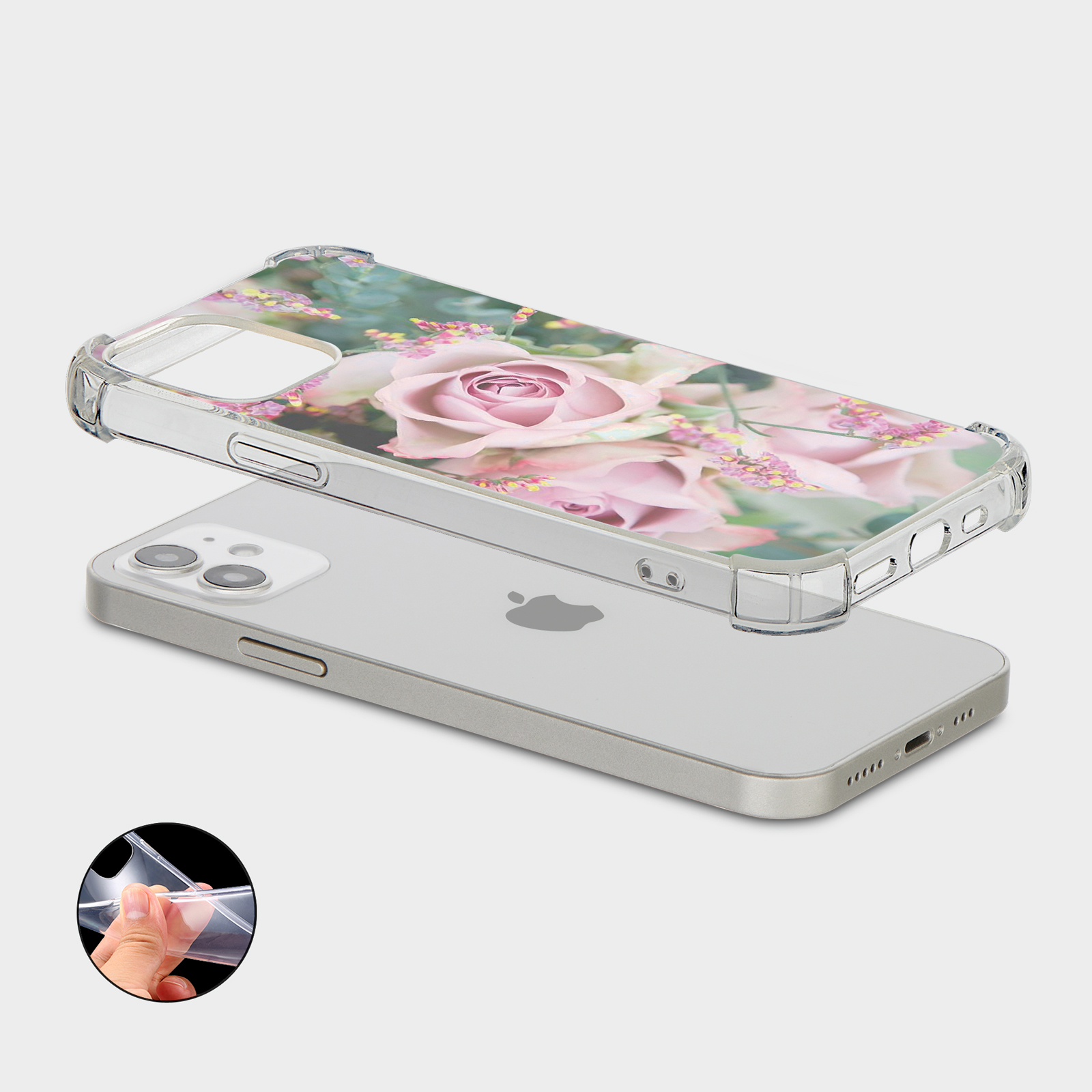 CASE FOR IPHONE 15 14 13 12 11 SE 8 PRO SHOCKPROOF PHONE COVER ROSE GOLD GRAY - Picture 32 of 34