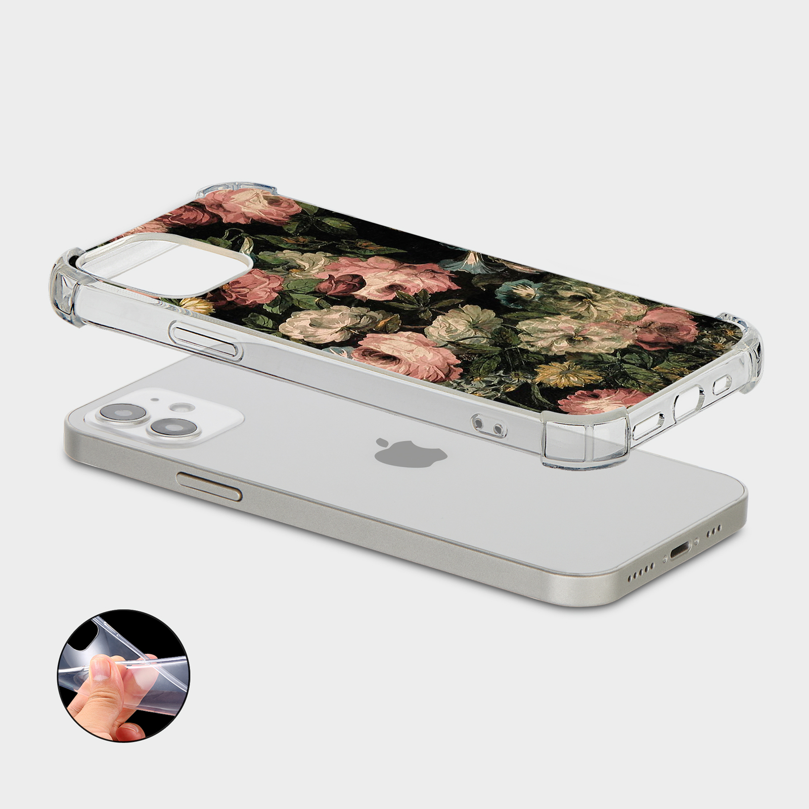 CASE FOR IPHONE 15 14 13 12 11 SE 8 SHOCKPROOF PHONE COVER ROSES CLOUD BULLDOG - Picture 4 of 34