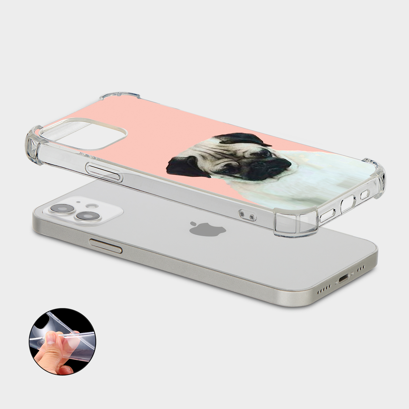 CASE FOR IPHONE 15 14 13 12 11 SE 8 SHOCKPROOF PHONE COVER ROSES CLOUD BULLDOG - Picture 12 of 34