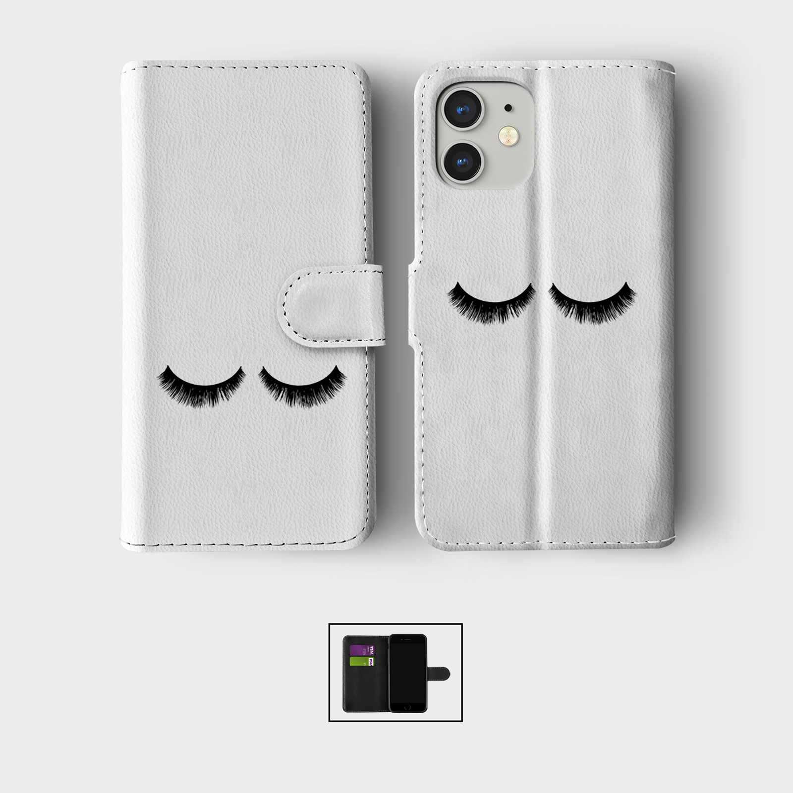 CASE FOR IPHONE 16 15 14 13 12 11 PRO WALLET FLIP PHONE COVER MOON ROSES HEART - Picture 5 of 10