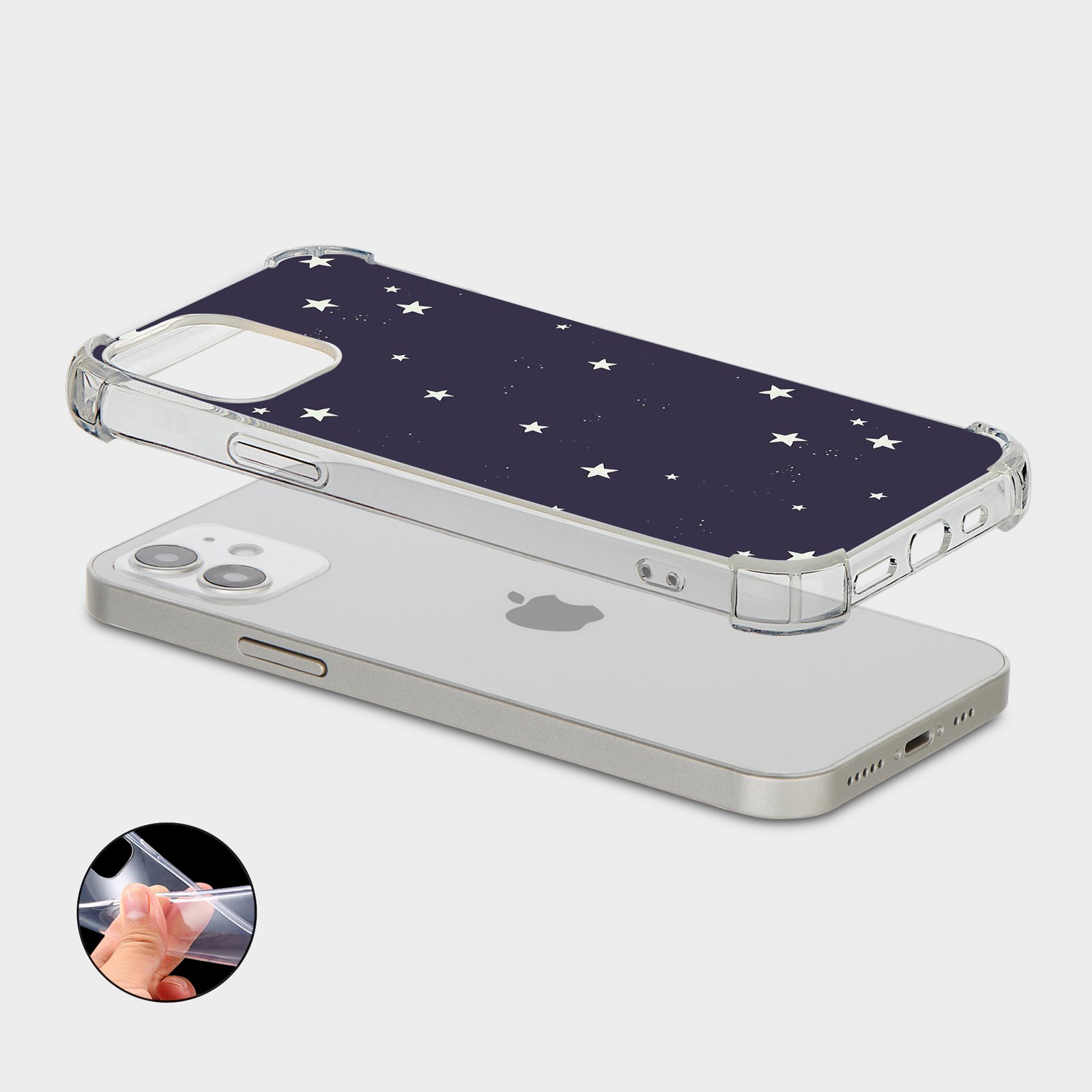 CASE FOR IPHONE 15 14 13 12 11 SE 8 SHOCKPROOF PHONE COVER STARS FLORAL MARBLE - Picture 12 of 34
