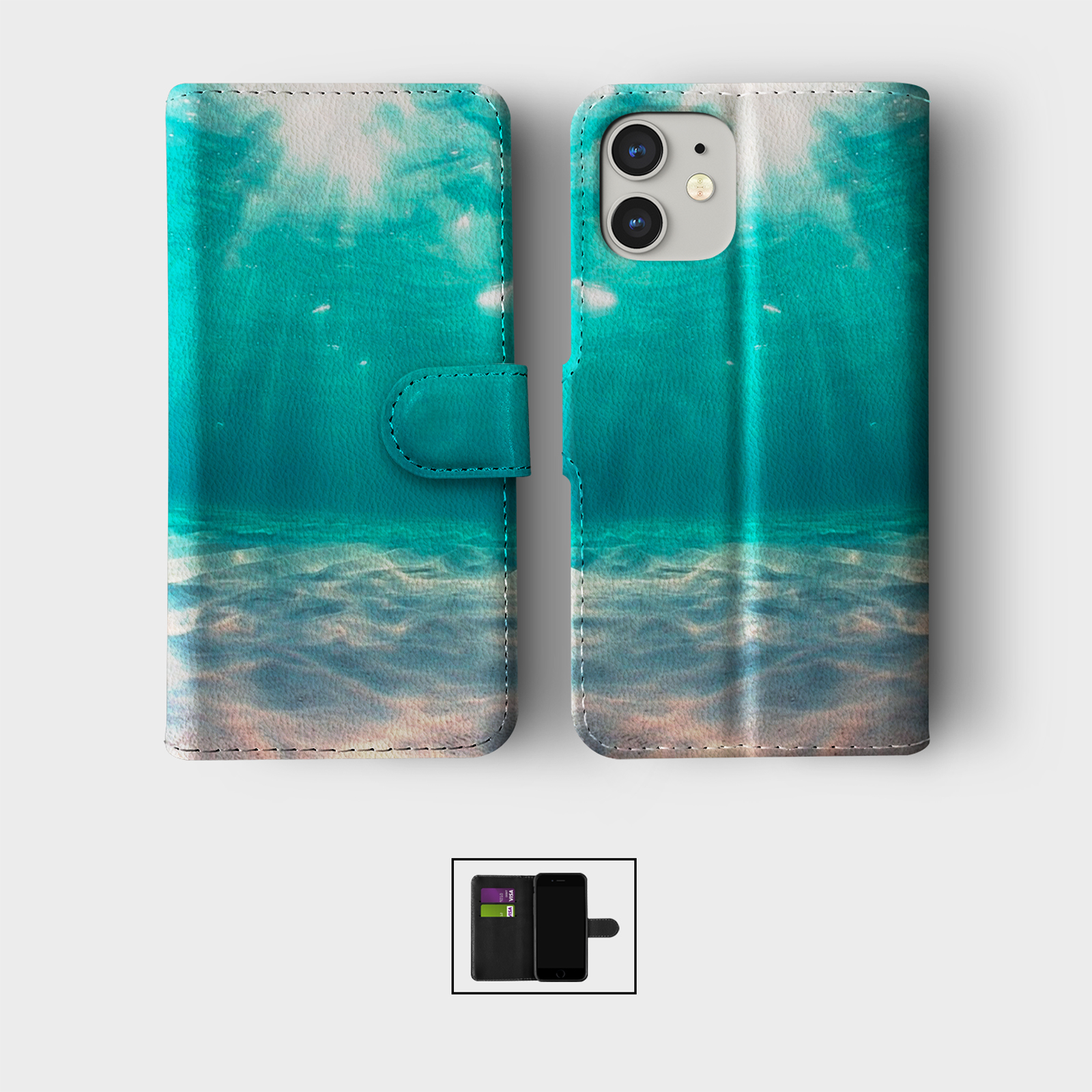 CASE FOR IPHONE 16 15 14 13 12 11 PRO WALLET FLIP PHONE COVER PINK BLUE FLORAL - Picture 9 of 10