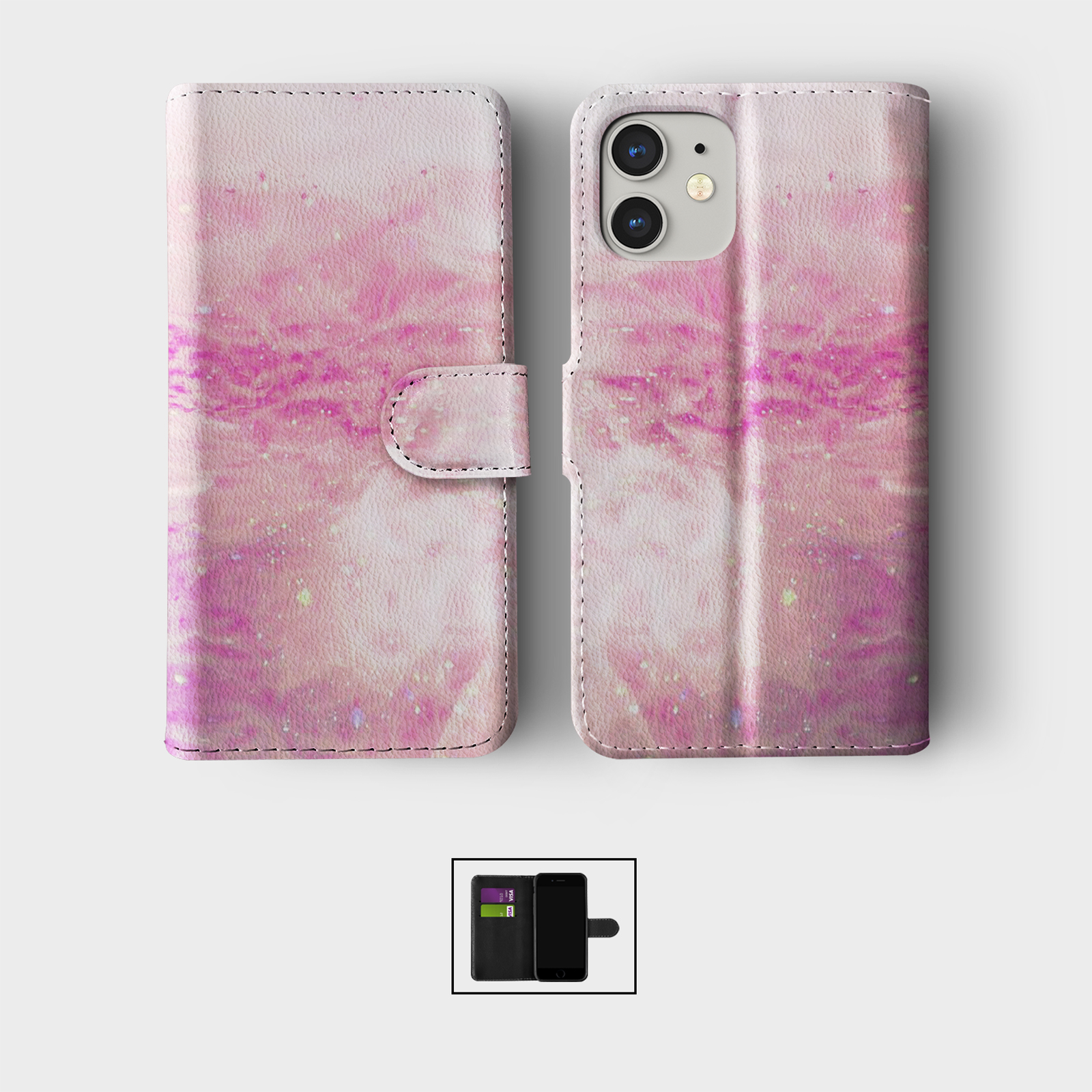 CASE FOR IPHONE 16 15 14 13 12 11 PRO WALLET FLIP PHONE COVER SPACE SEA CLOUDS - Picture 6 of 10