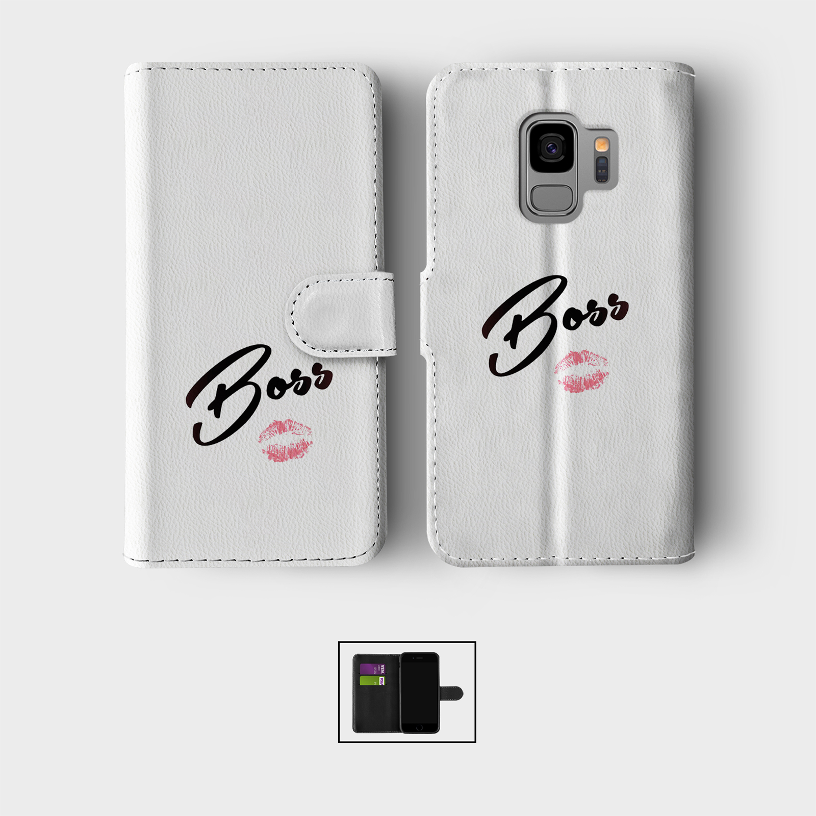 CASE FOR SAMSUNG S23 S22 S21 S20 S10 WALLET FLIP PHONE COVER ROSE GOLD PHRASES - Picture 2 of 7